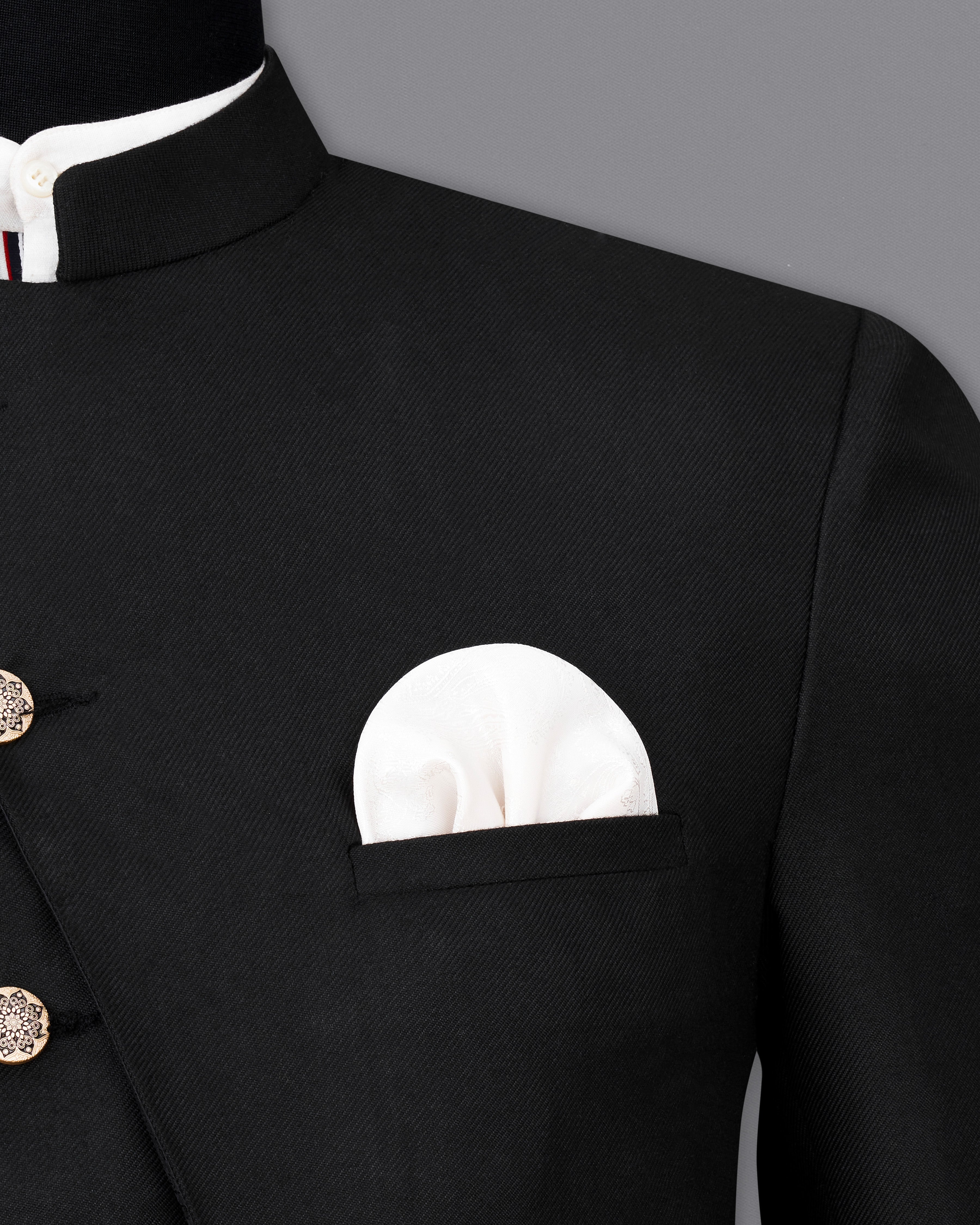 Jade Black Bandhgala Designer Suit ST2381-D179-36, ST2381-D179-38, ST2381-D179-40, ST2381-D179-42, ST2381-D179-44, ST2381-D179-46, ST2381-D179-48, ST2381-D179-50, ST2381-D179-52, ST2381-D179-54, ST2381-D179-56, ST2381-D179-58, ST2381-D179-60