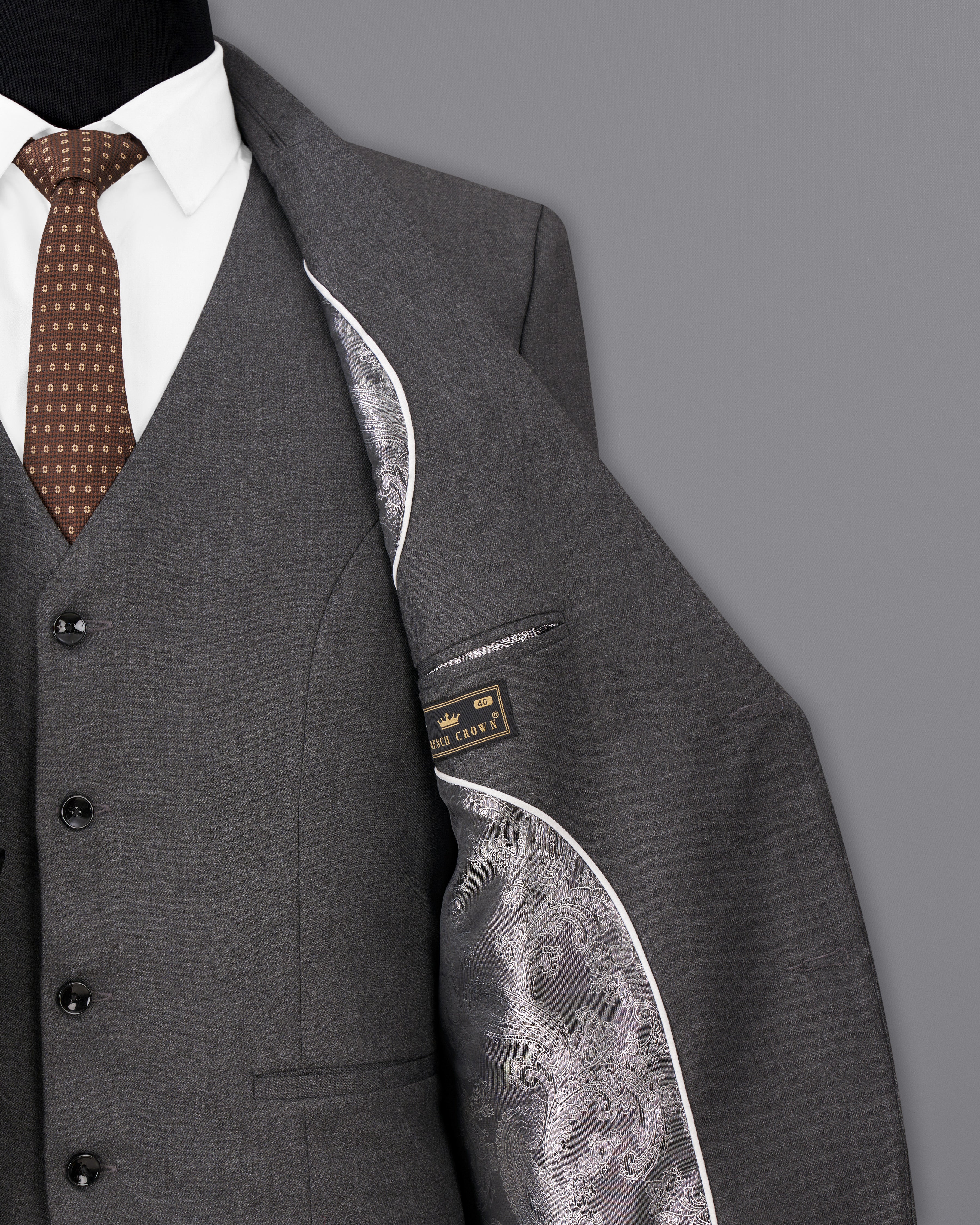 Gravel Gray Wool Rich Single Breasted Suit ST2507-SB-36, ST2507-SB-38, ST2507-SB-40, ST2507-SB-42, ST2507-SB-44, ST2507-SB-46, ST2507-SB-48, ST2507-SB-50, ST2507-SB-52, ST2507-SB-54, ST2507-SB-56, ST2507-SB-58, ST2507-SB-60