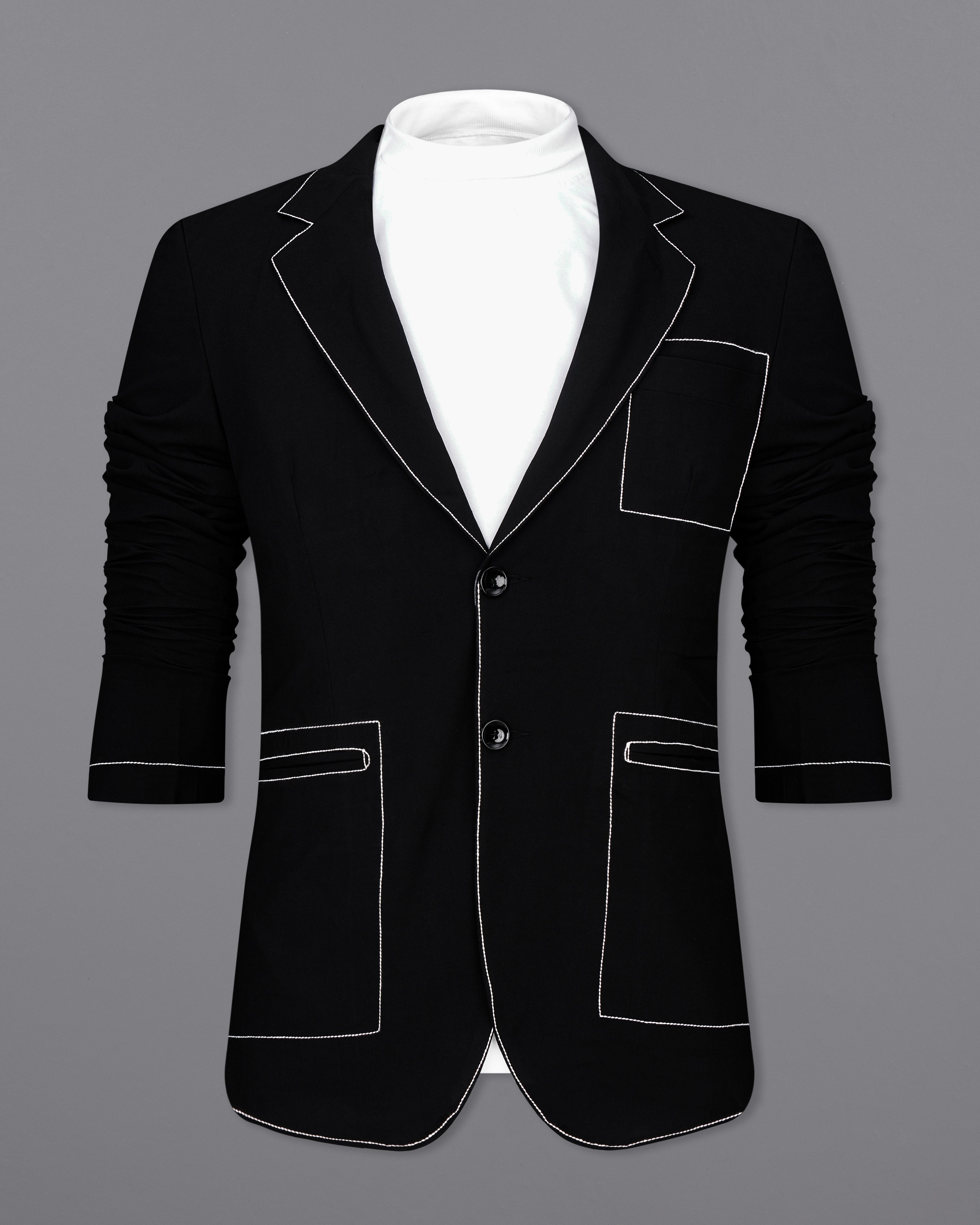 Jade Black with White Threadwork Designer Suit ST2560-SB-D250-36, ST2560-SB-D250-38, ST2560-SB-D250-40, ST2560-SB-D250-42, ST2560-SB-D250-44, ST2560-SB-D250-46, ST2560-SB-D250-48, ST2560-SB-D250-50, ST2560-SB-D250-56, ST2560-SB-D250-54, ST2560-SB-D250-56, ST2560-SB-D250-58, ST2560-SB-D250-60