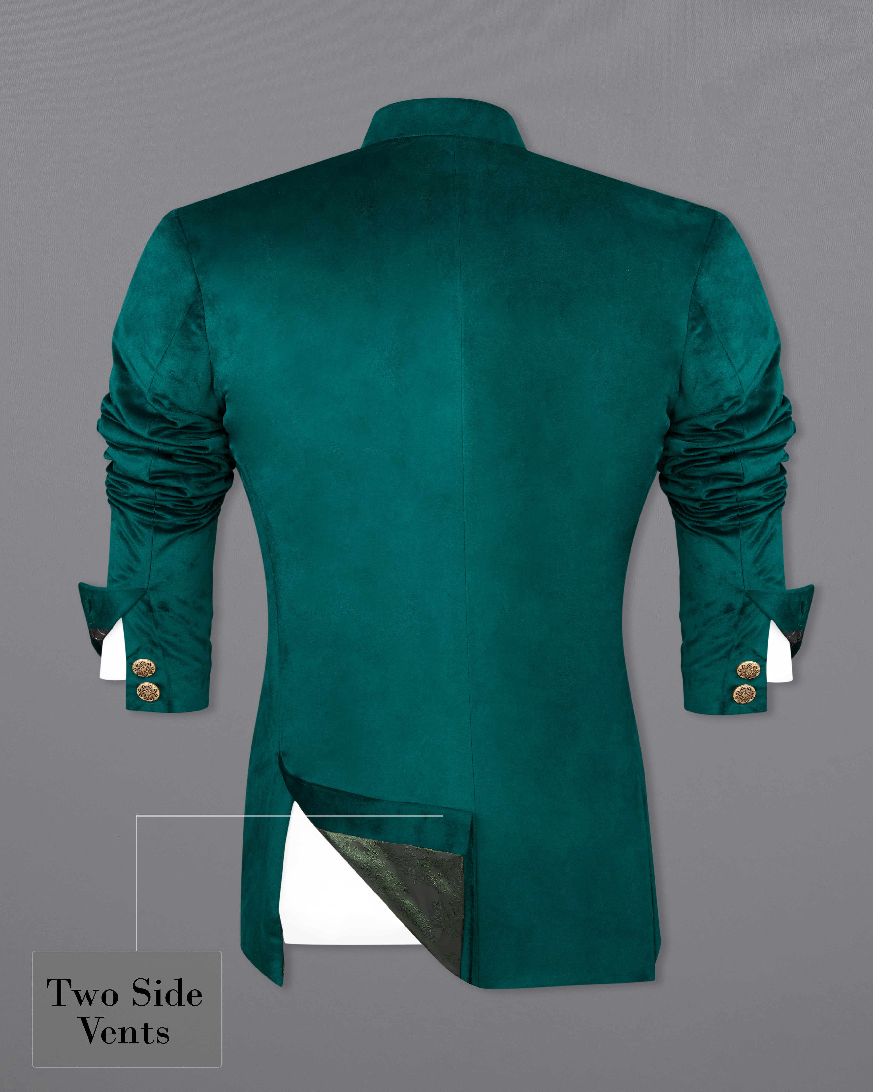 Burnham Green Bandhgala Velvet Suit ST2575-BG-36,ST2575-BG-38,ST2575-BG-40,ST2575-BG-42,ST2575-BG-44,ST2575-BG-46,ST2575-BG-48,ST2575-BG-50,,ST2575-BG-52,ST2575-BG-54,ST2575-BG-56,ST2575-BG-58,ST2575-BG-60