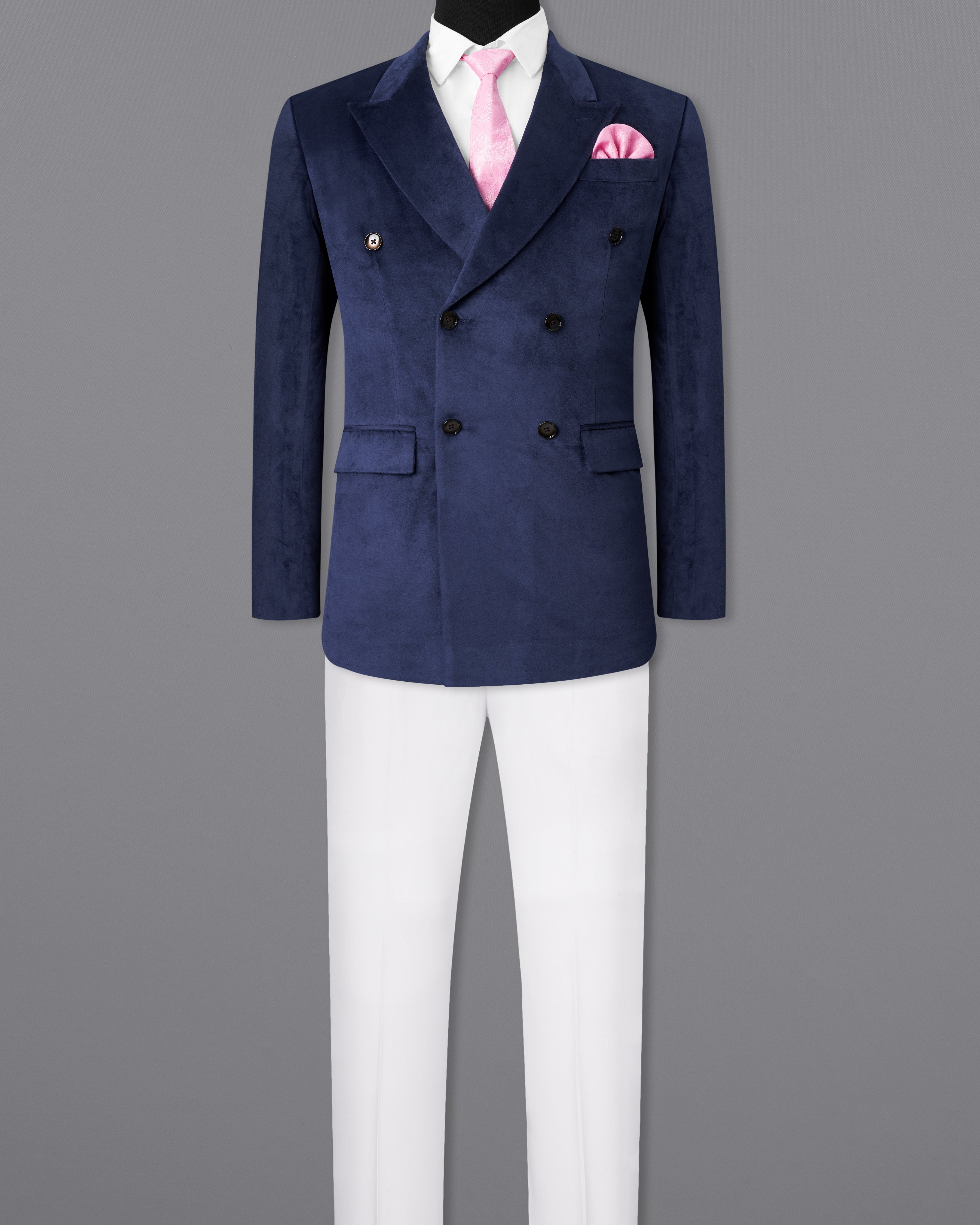 Firefly Blue Double Breasted Velvet Suit ST2581-DB-36,ST2581-DB-38,ST2581-DB-40,ST2581-DB-42,ST2581-DB-44,ST2581-DB-46,ST2581-DB-48,ST2581-DB-50,,ST2581-DB-52,ST2581-DB-54,ST2581-DB-56,ST2581-DB-58,ST2581-DB-60
