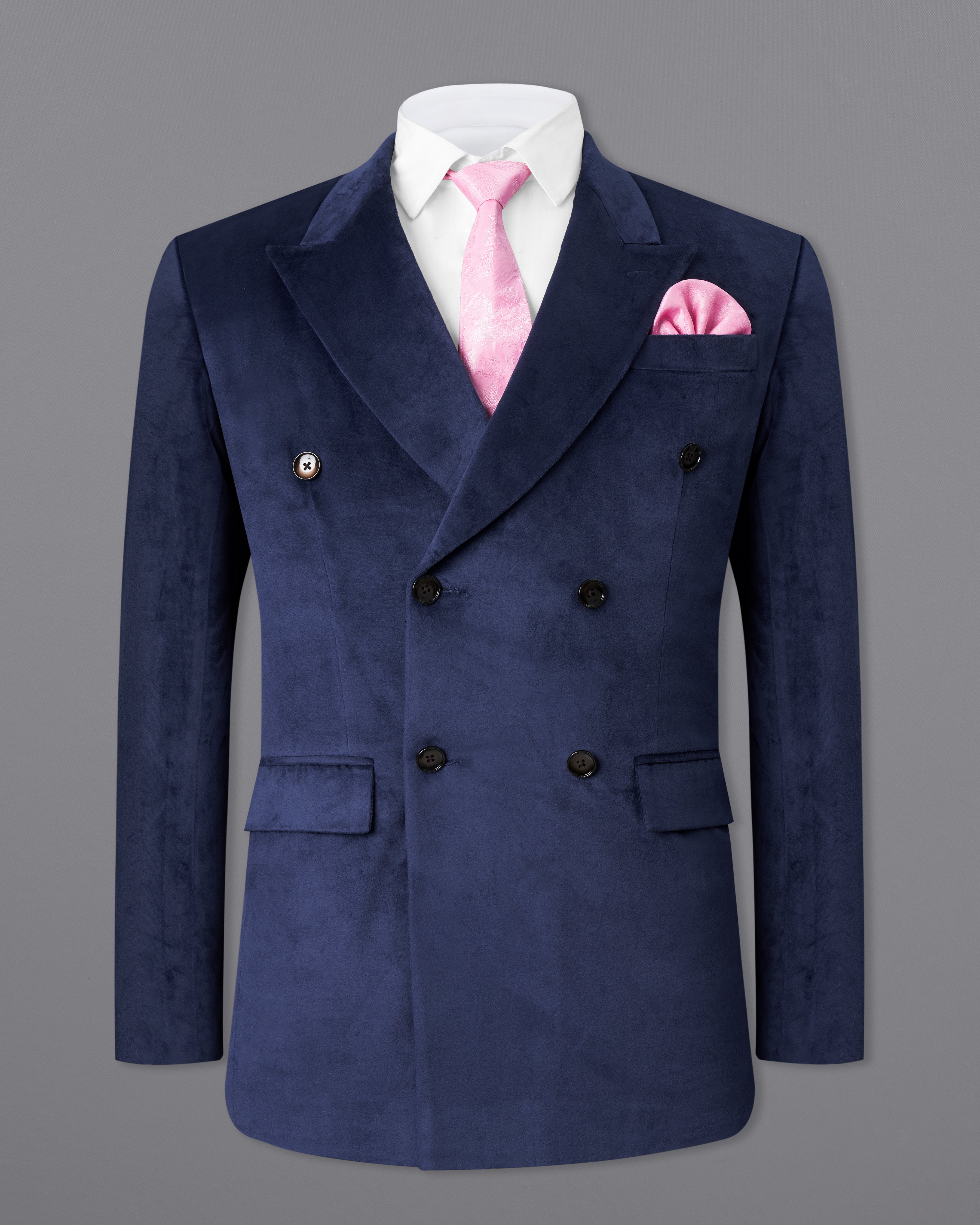 Firefly Blue Double Breasted Velvet Suit ST2581-DB-36,ST2581-DB-38,ST2581-DB-40,ST2581-DB-42,ST2581-DB-44,ST2581-DB-46,ST2581-DB-48,ST2581-DB-50,,ST2581-DB-52,ST2581-DB-54,ST2581-DB-56,ST2581-DB-58,ST2581-DB-60