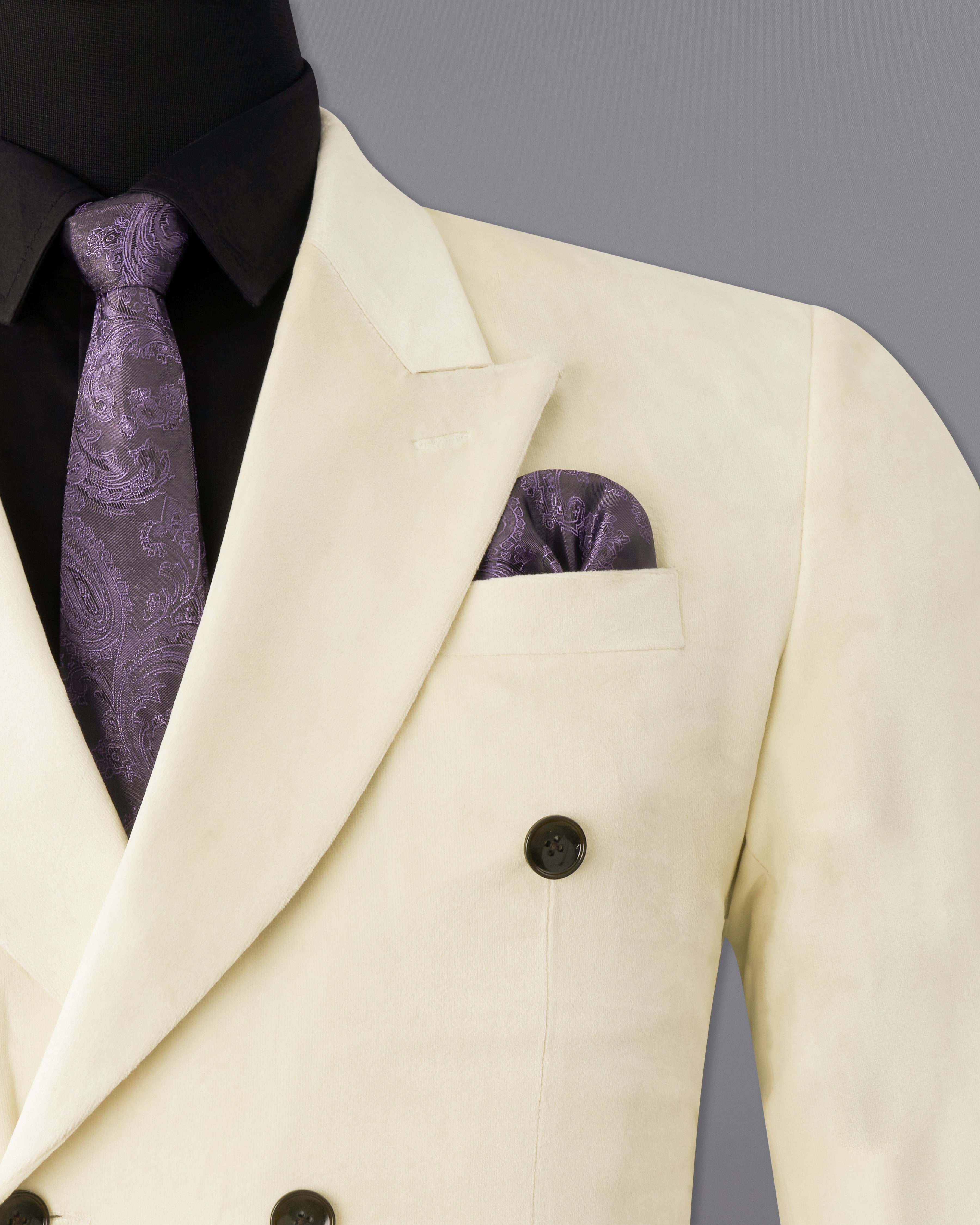 Eggshell Cream Double Breasted Velvet Suit ST2591-DB-36,ST2591-DB-38,ST2591-DB-40,ST2591-DB-42,ST2591-DB-44,ST2591-DB-46,ST2591-DB-48,ST2591-DB-50,,ST2591-DB-52,ST2591-DB-54,ST2591-DB-56,ST2591-DB-58,ST2591-DB-60