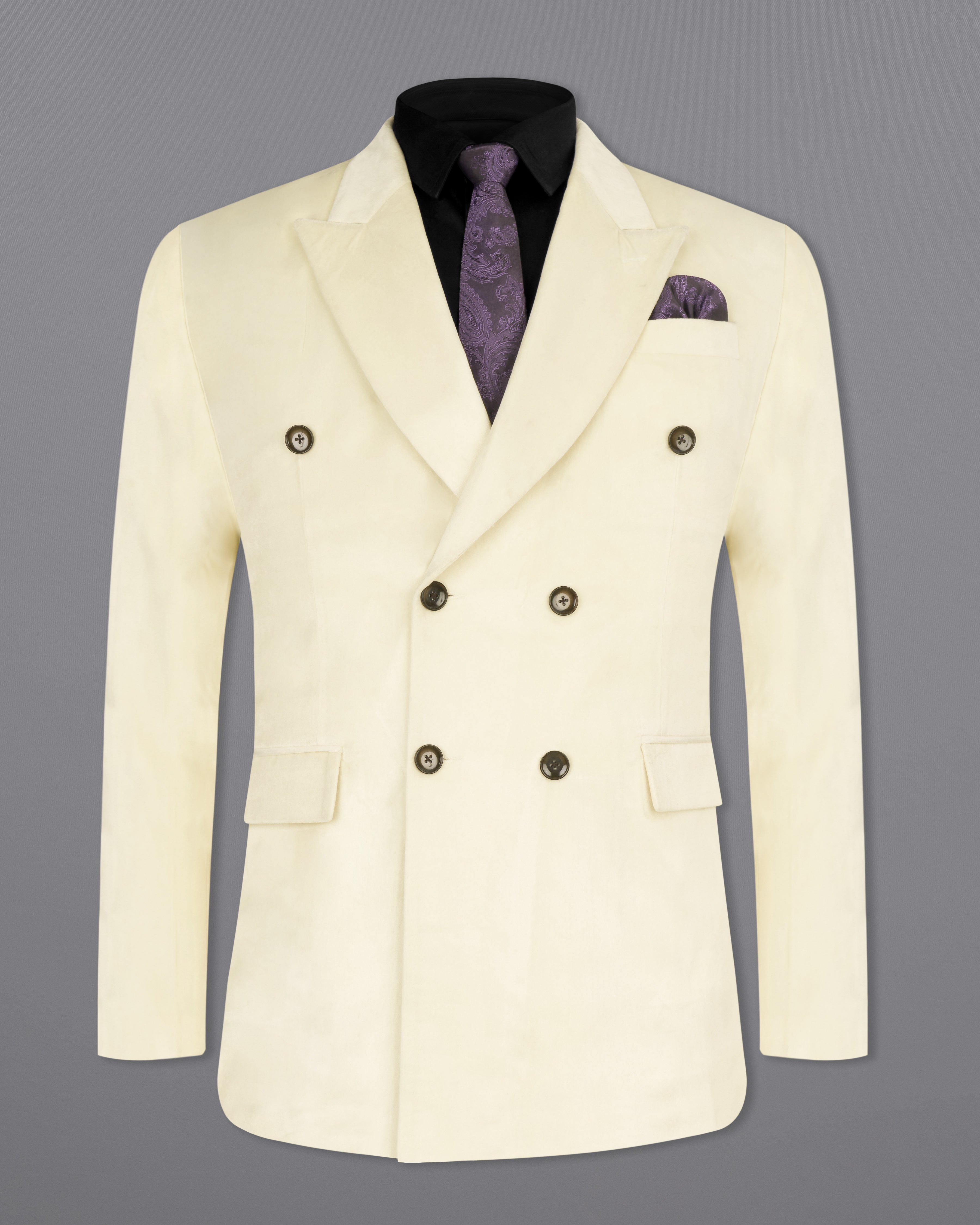 Eggshell Cream Double Breasted Velvet Suit ST2591-DB-36,ST2591-DB-38,ST2591-DB-40,ST2591-DB-42,ST2591-DB-44,ST2591-DB-46,ST2591-DB-48,ST2591-DB-50,,ST2591-DB-52,ST2591-DB-54,ST2591-DB-56,ST2591-DB-58,ST2591-DB-60