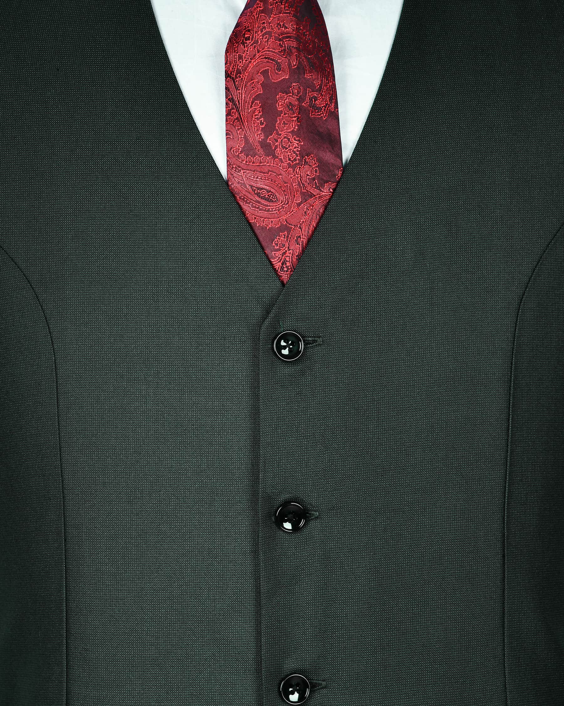 Emerald Green Micro Dotted Wool Blend Suit