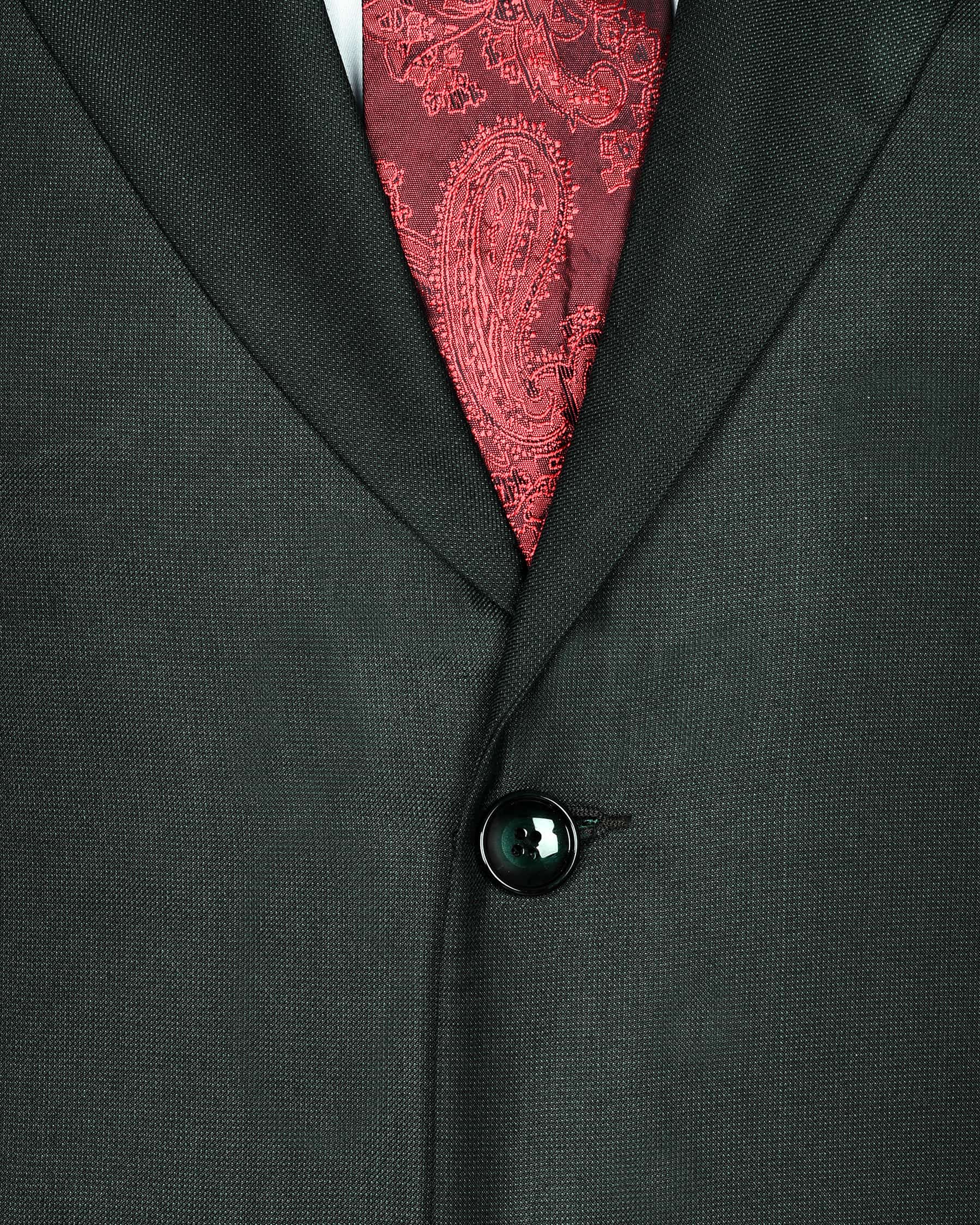Emerald Green Micro Dotted Wool Blend Suit