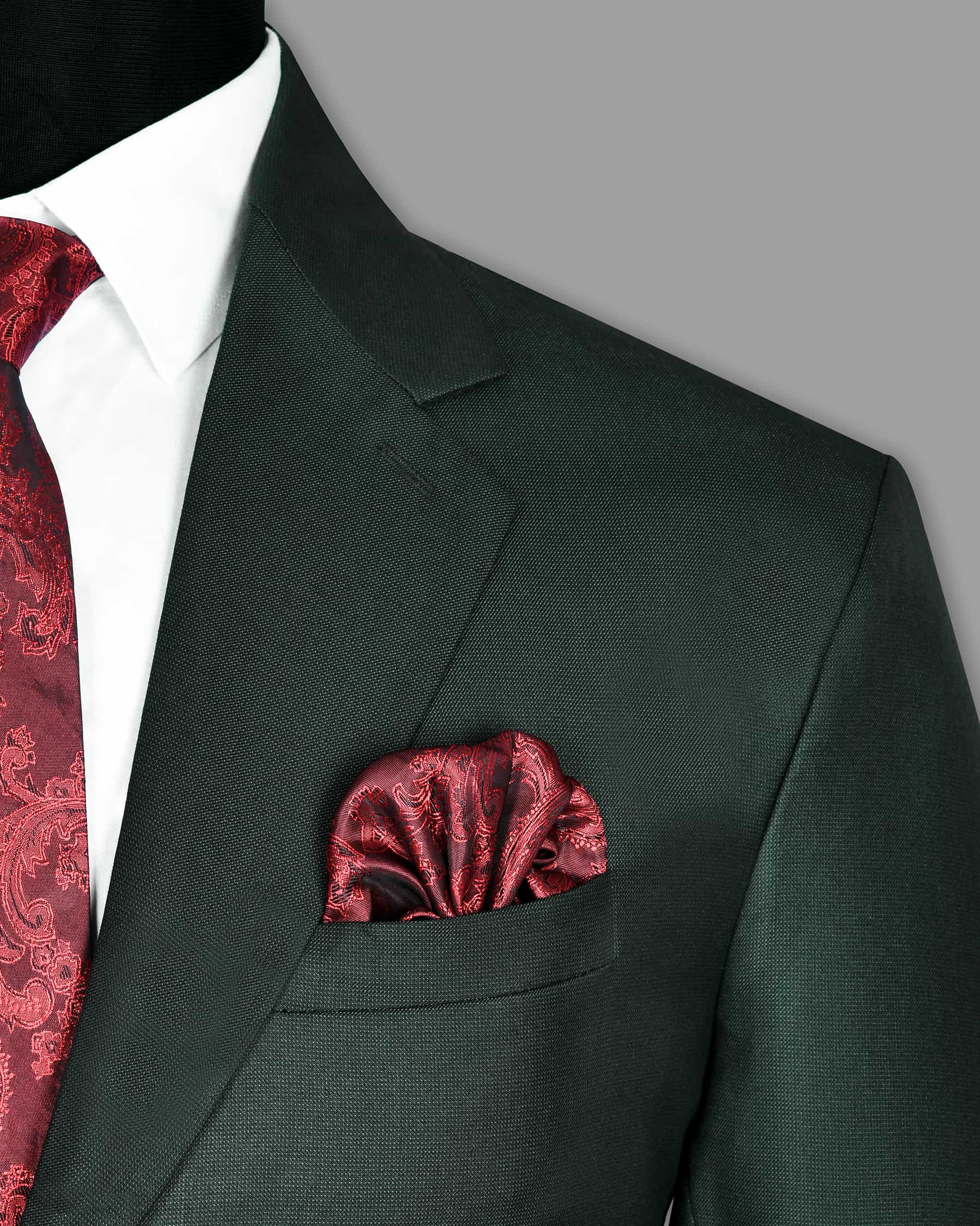 Emerald Green Micro Dotted Wool Blend Suit