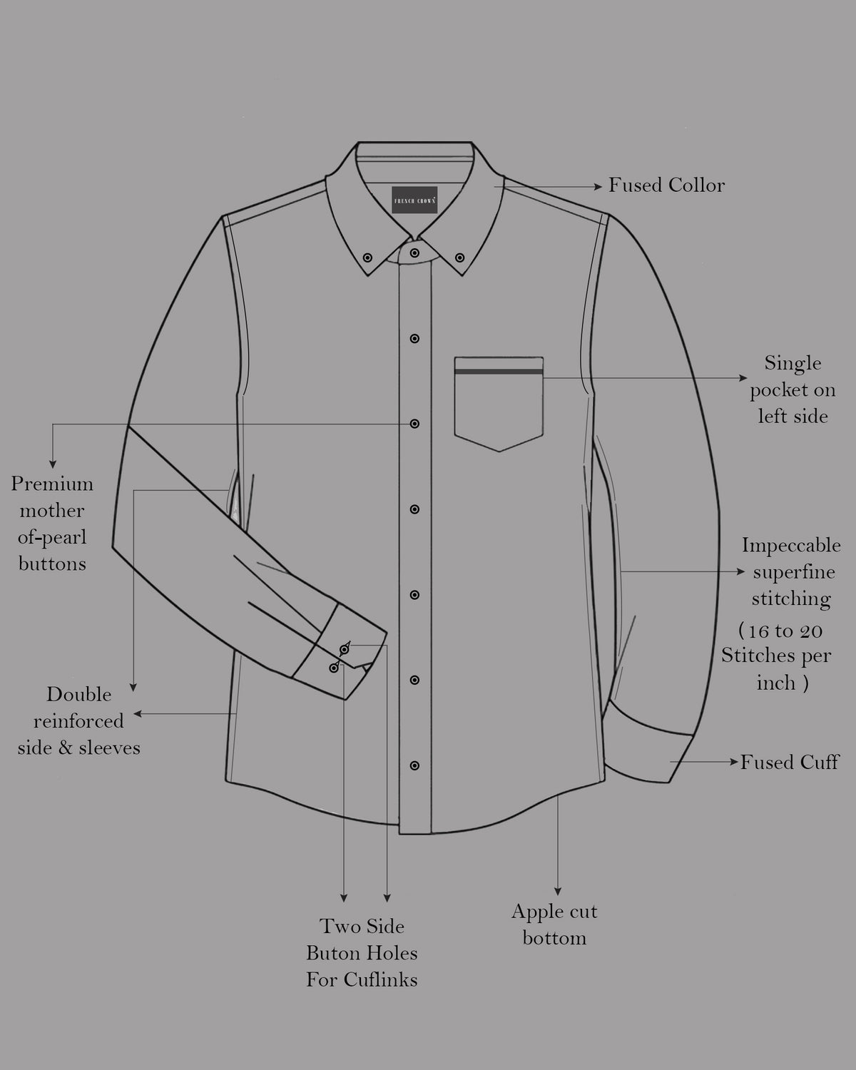Rhino Blue Jacquard Textured Premium Giza Cotton Shirt