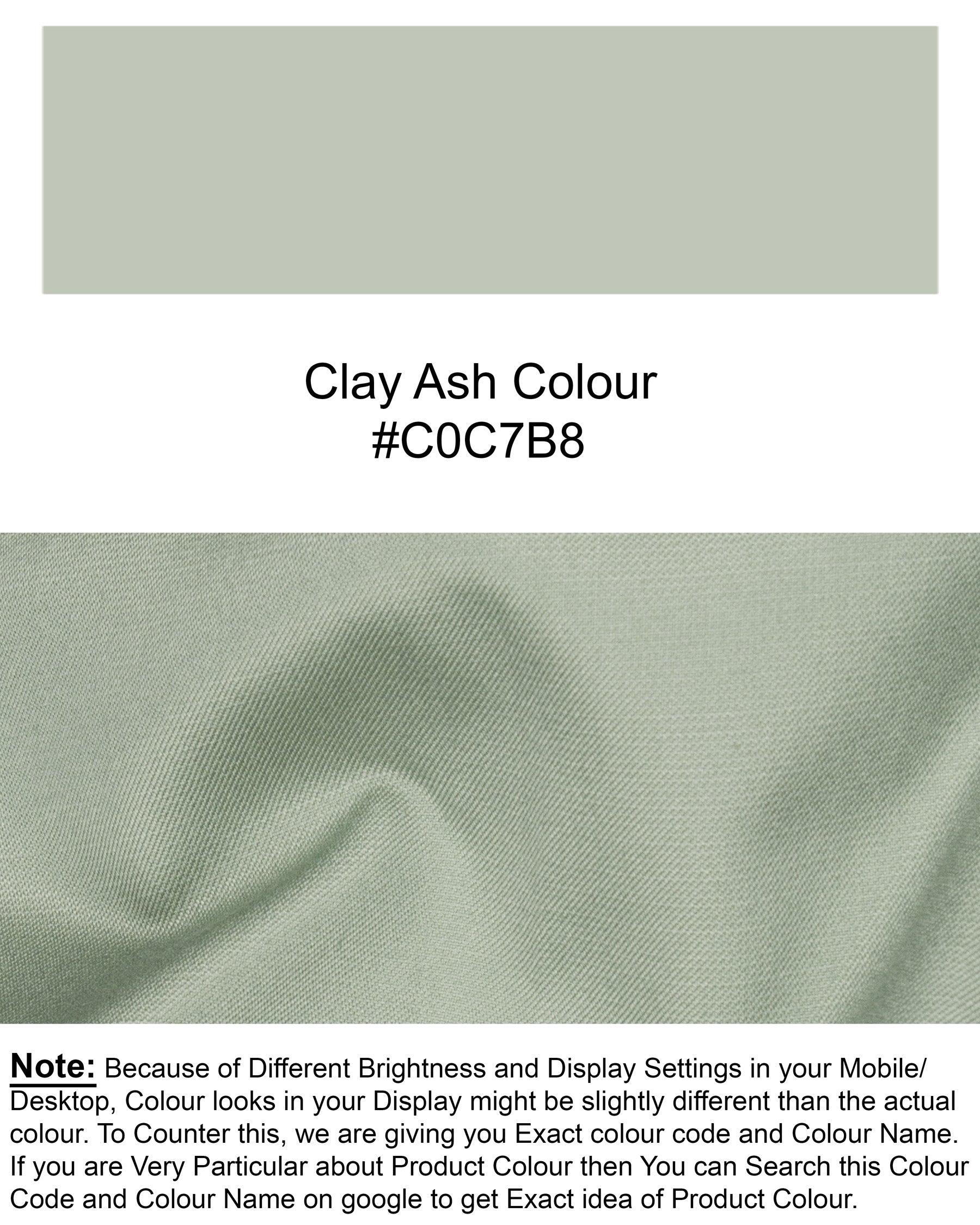 Clay Ash Green Wool Rich Pant