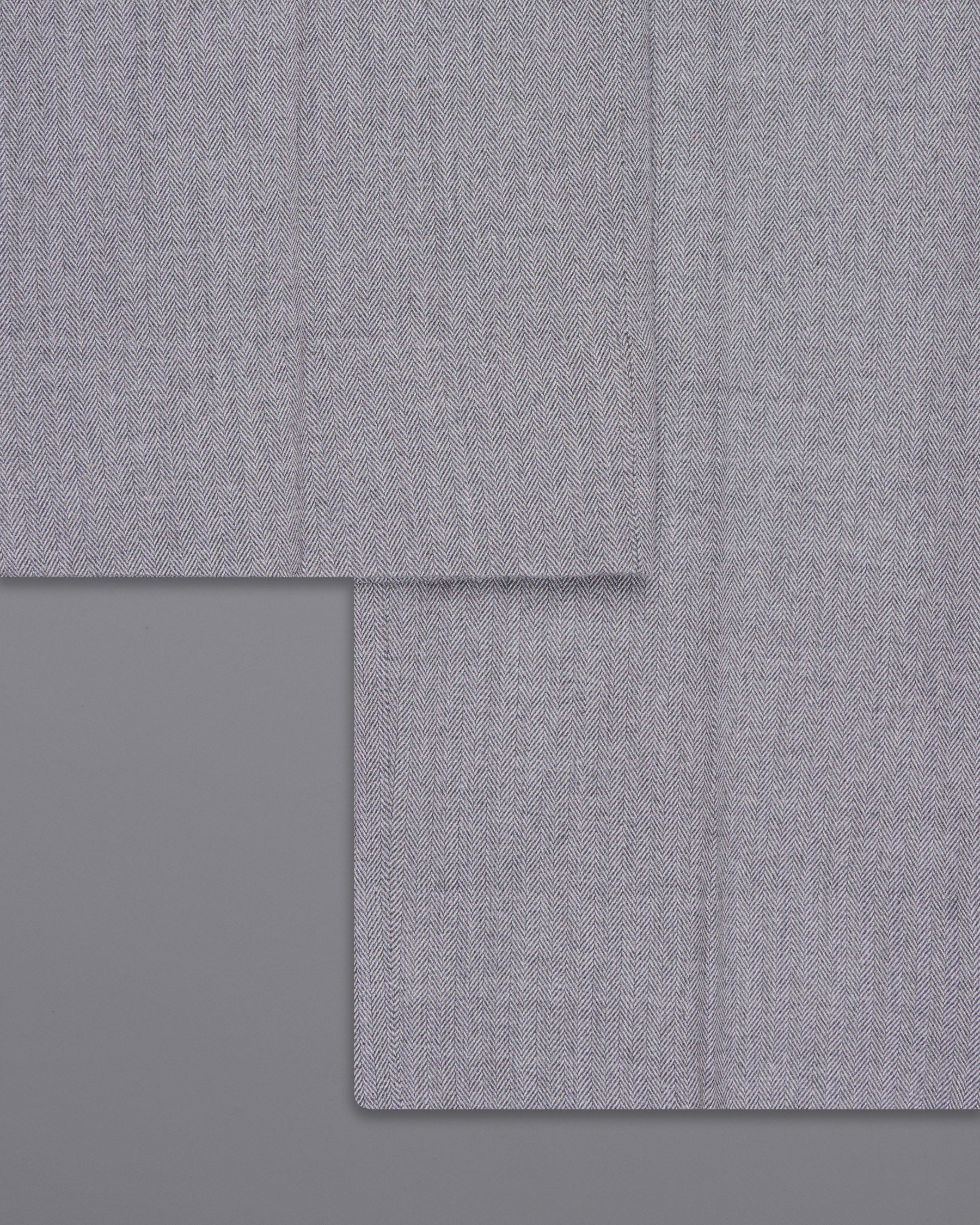 Spun Pearl Grey Herringbone Premium Cotton Pant T1435-28, T1435-30, T1435-32, T1435-34, T1435-36, T1435-38, T1435-40, T1435-42, T1435-44