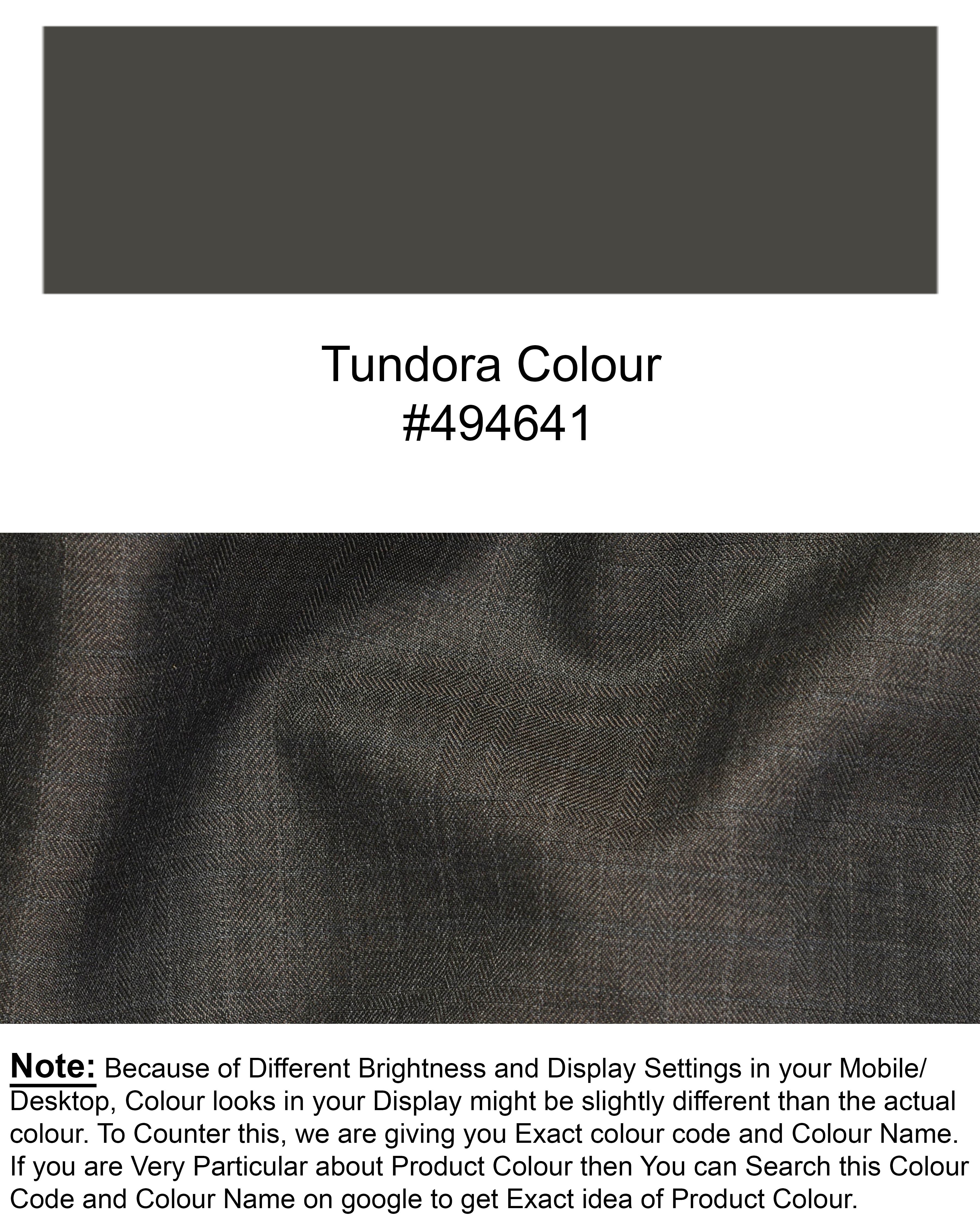 Tundora Brown Subtle Checked Pant