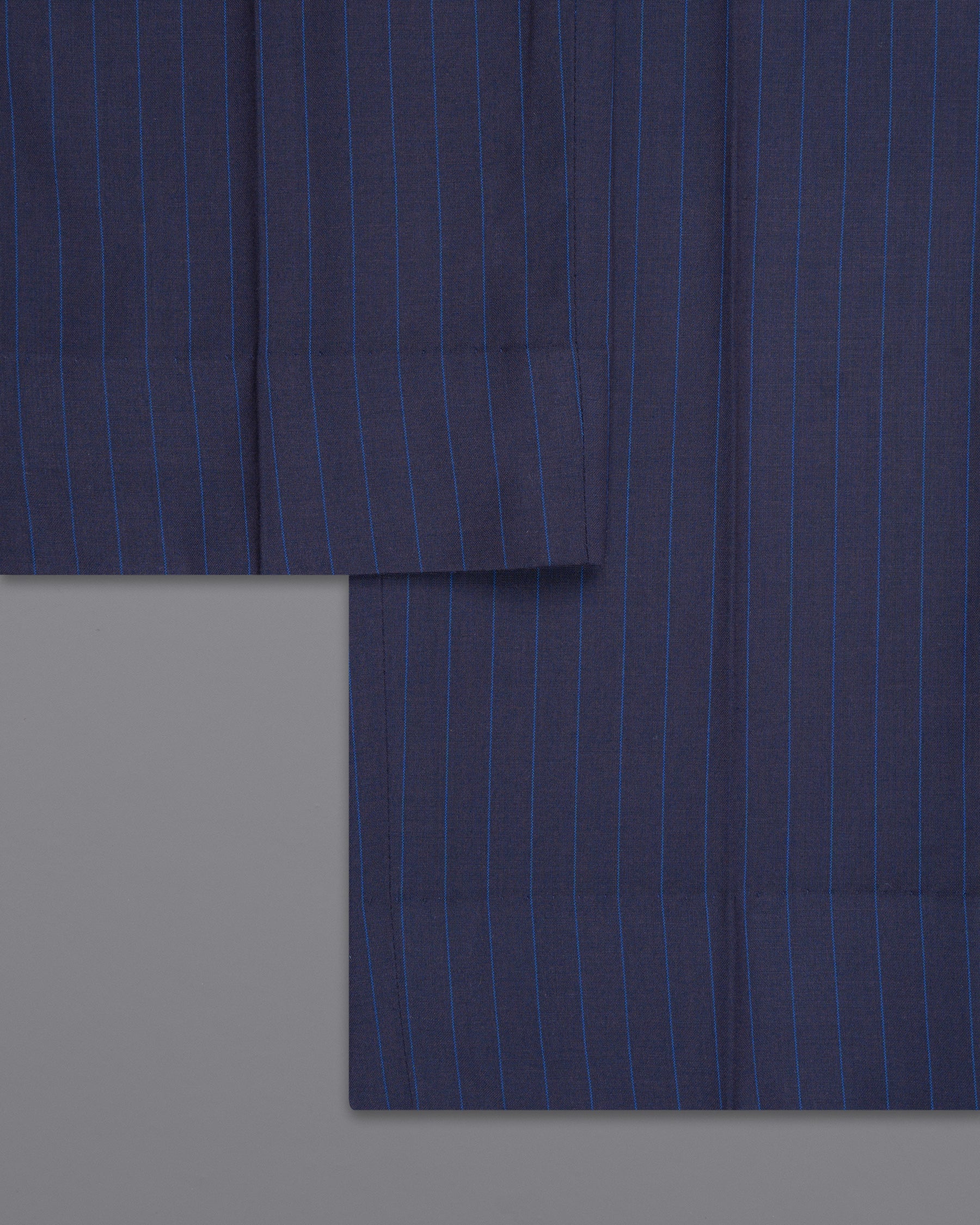 Tuna Blue Striped Wool Rich Pant