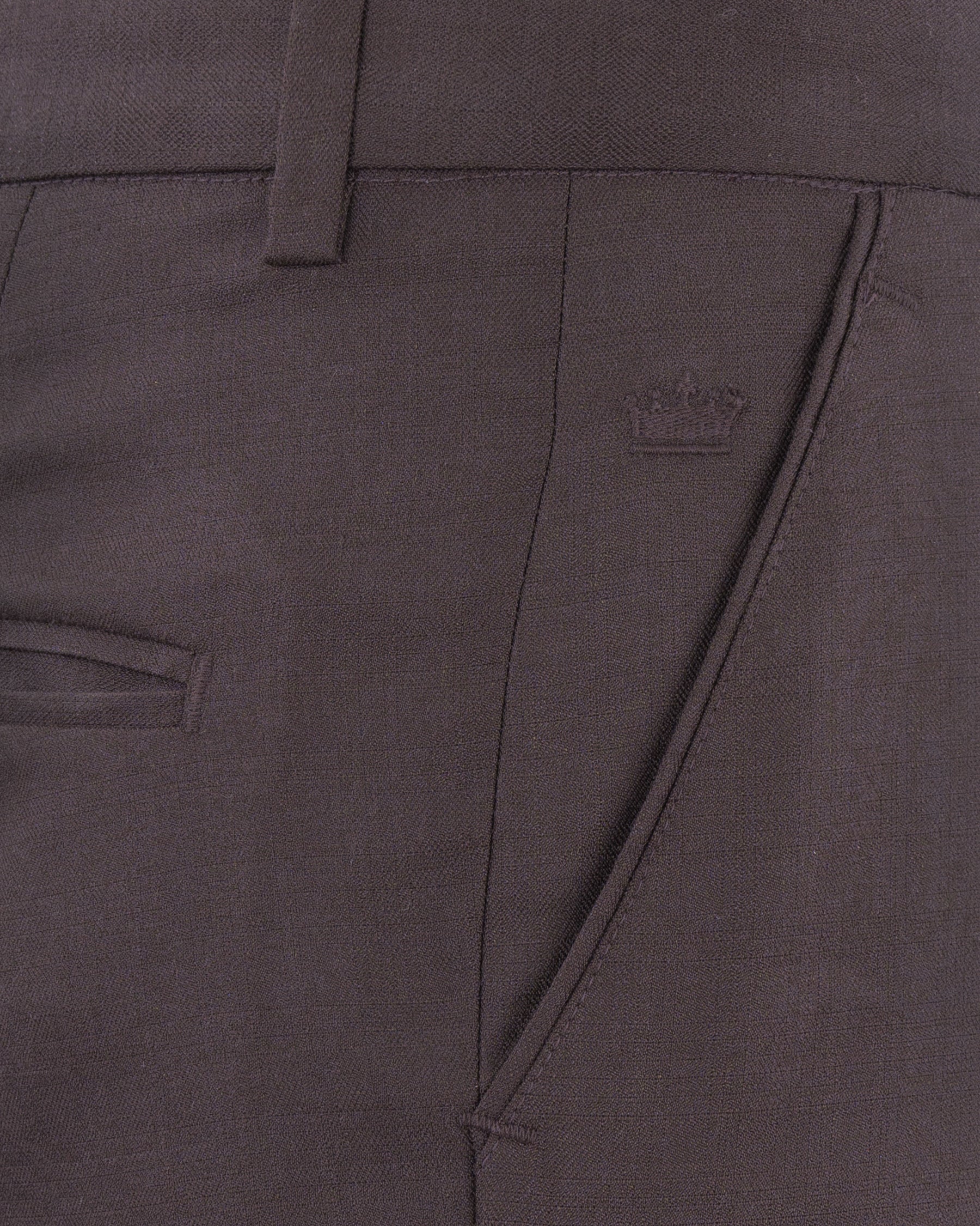 Voodoo Purple Subtle Checked Wool Rich Pant