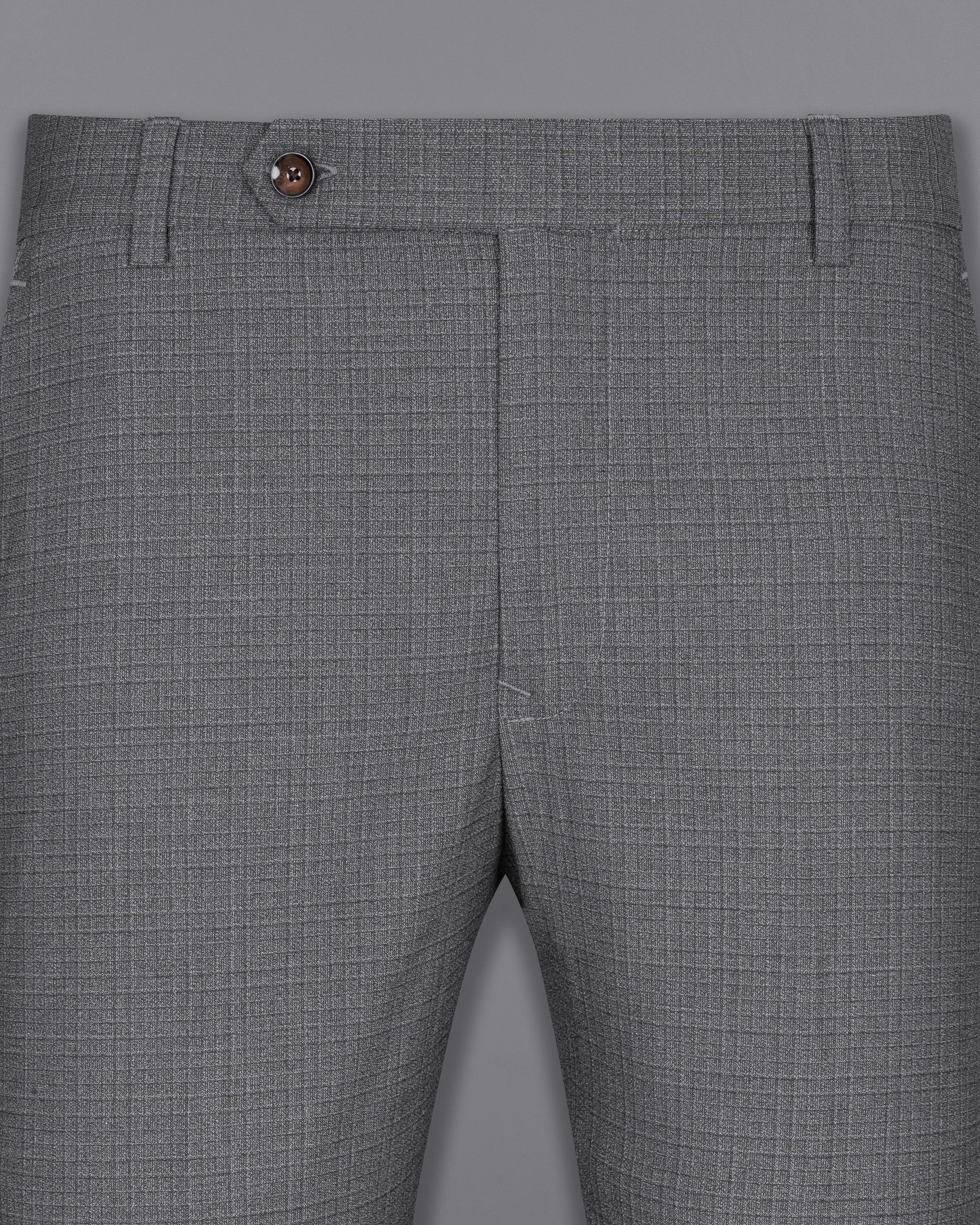 Fuscous Gray Chequered Wool Rich Pant T1448-28, T1448-30, T1448-32, T1448-34, T1448-36, T1448-38, T1448-40, T1448-42, T1448-44