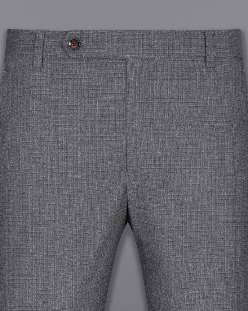 Fuscous Gray Chequered Wool Rich Pant T1448-28, T1448-30, T1448-32, T1448-34, T1448-36, T1448-38, T1448-40, T1448-42, T1448-44