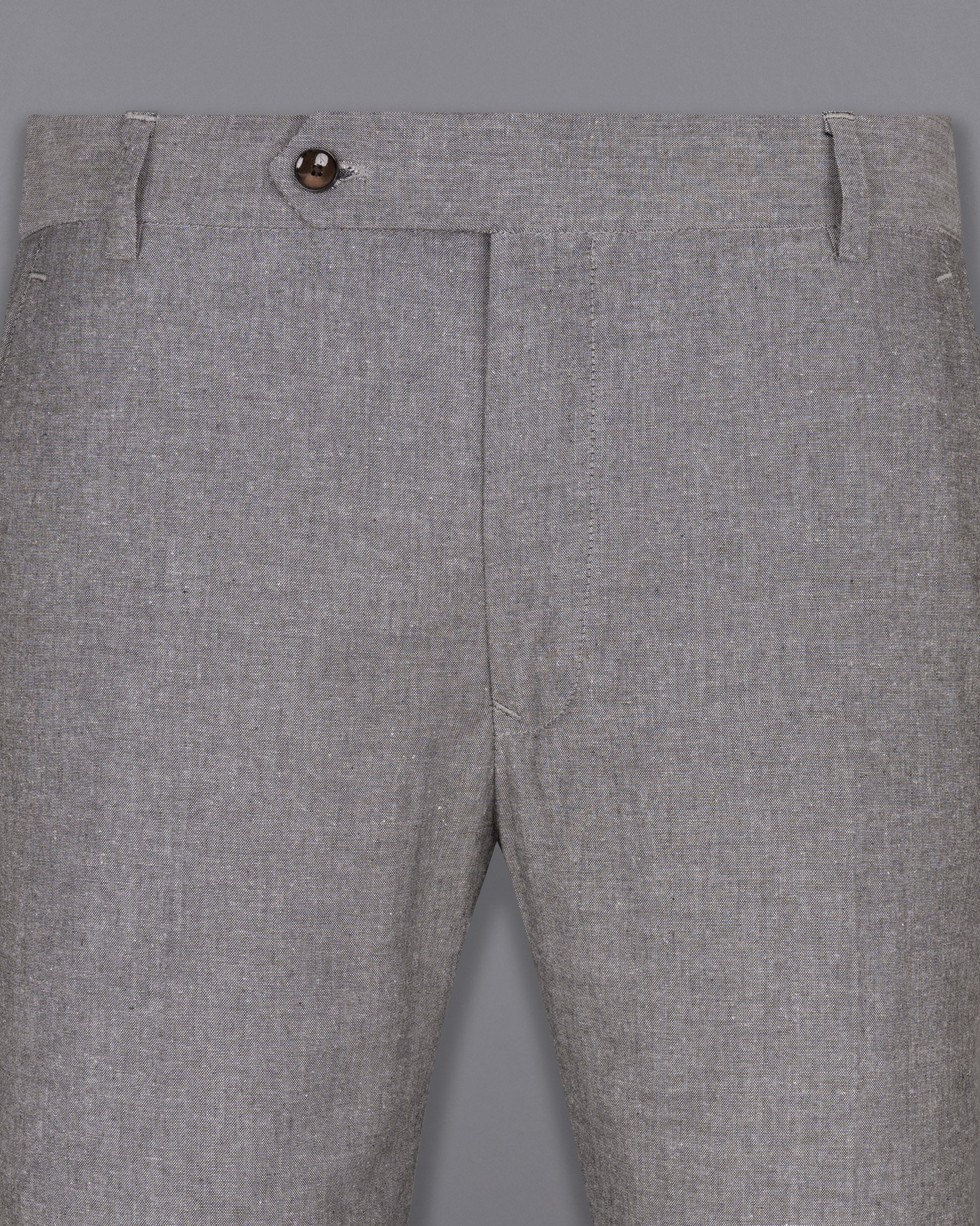 Mountain Mist Grey Luxurious Linen Pant T1457-28, T1457-30, T1457-32, T1457-34, T1457-36, T1457-38, T1457-40, T1457-42, T1457-44