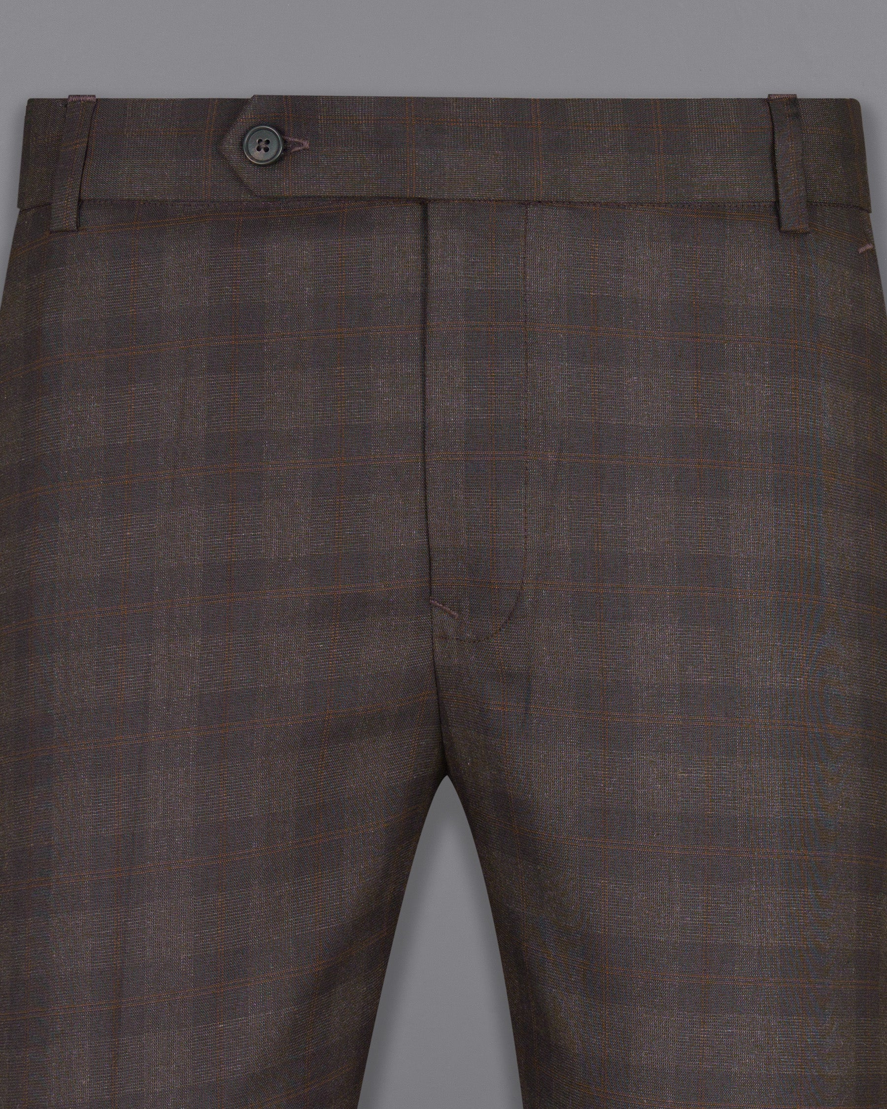 Thunder and Spice Brown Plaid Wool Rich Pant T1458-28, T1458-30, T1458-32, T1458-34, T1458-36, T1458-38, T1458-40, T1458-42, T1458-44