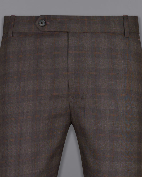Thunder and Spice Brown Plaid Wool Rich Pant T1458-28, T1458-30, T1458-32, T1458-34, T1458-36, T1458-38, T1458-40, T1458-42, T1458-44