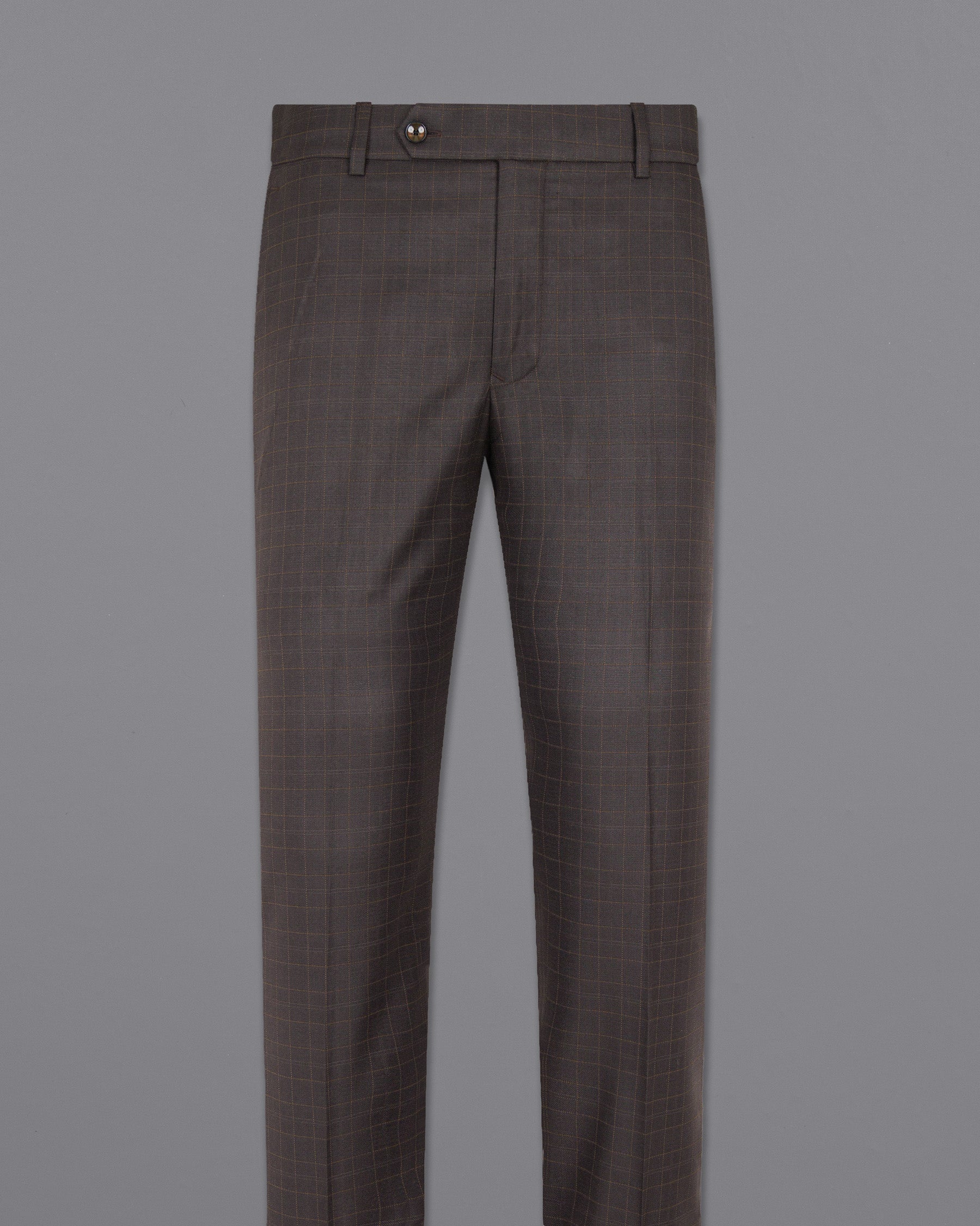 Brown Plaid Wool Rich Pant T1465-28, T1465-30, T1465-32, T1465-34, T1465-36, T1465-38, T1465-40, T1465-42, T1465-44