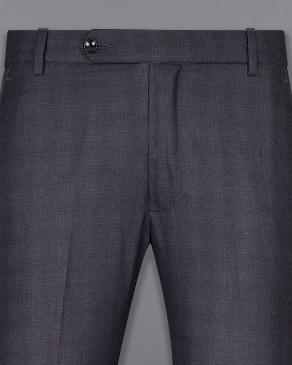 Gravel Grey Subtle Plaid Wool Rich Pant T1567-28, T1567-30, T1567-32, T1567-34, T1567-36, T1567-38, T1567-40, T1567-42, T1567-44