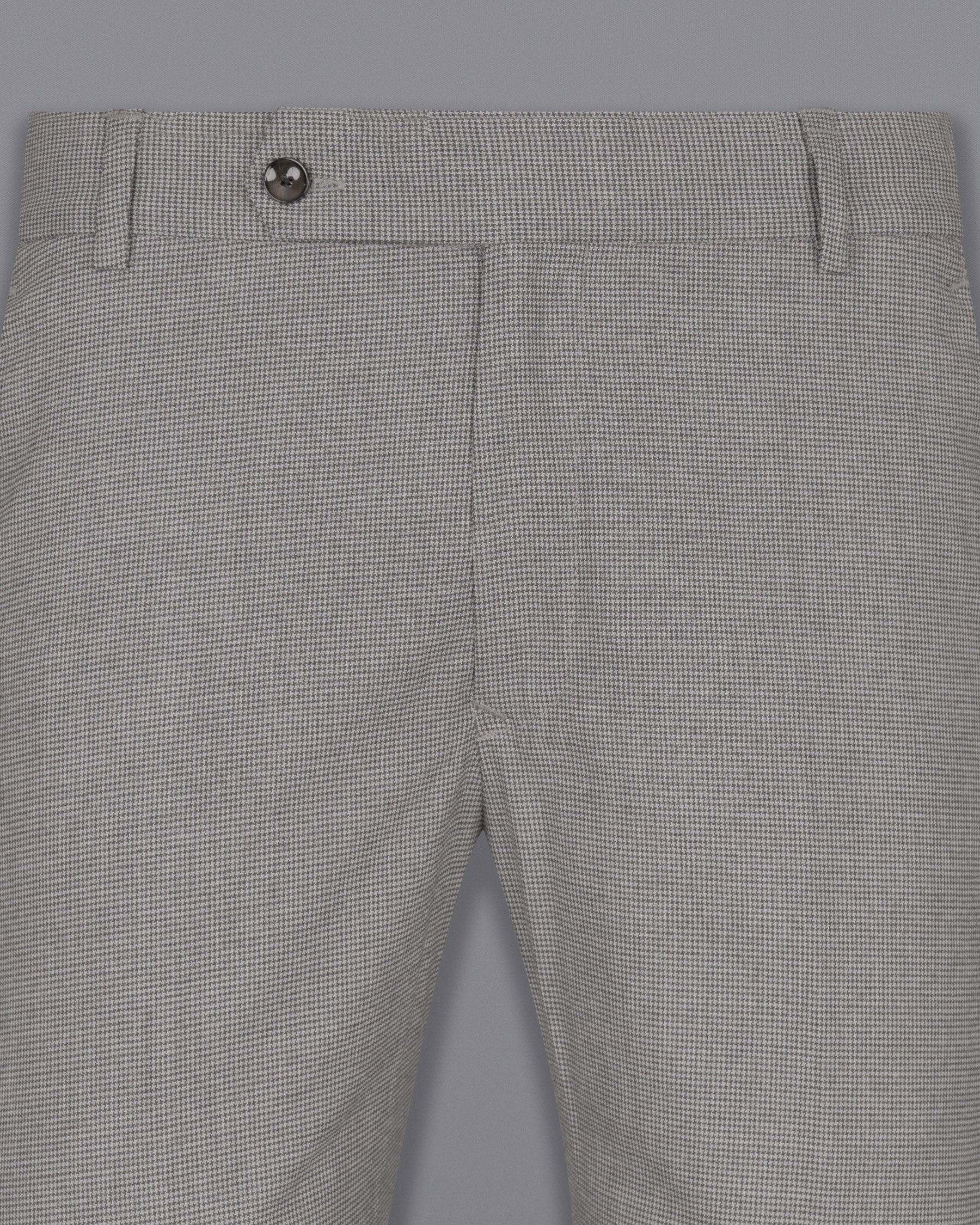 Mountain Mist Gray Houndstooth Wool Rich Pant T1589-28, T1589-30, T1589-32, T1589-34, T1589-36, T1589-38, T1589-40, T1589-42, T1589-44