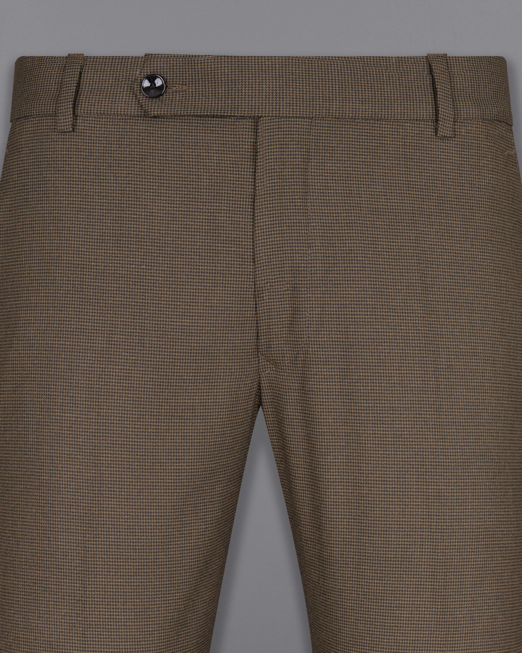 Coffee Brown Hounstooth Wool Rich Sports Pant T1600-28, T1600-30, T1600-32, T1600-34, T1600-36, T1600-38, T1600-40, T1600-42, T1600-44