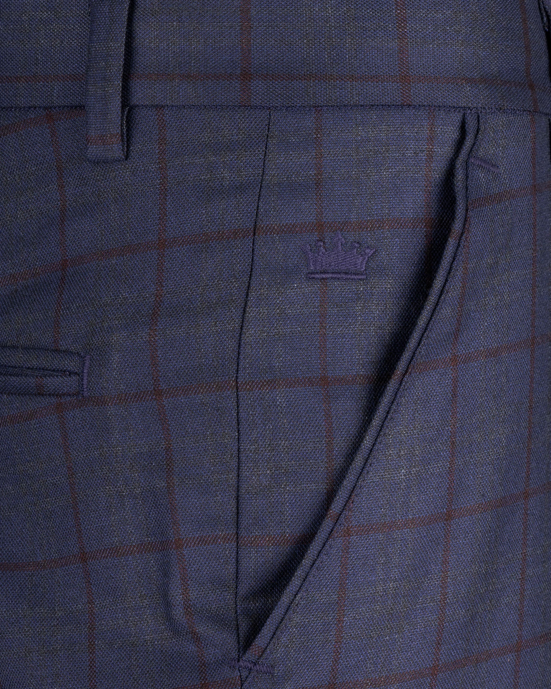 River Bed Blue Windowpane Pant T1771-28, T1771-30, T1771-32, T1771-34, T1771-36, T1771-38, T1771-40, T1771-42, T1771-44