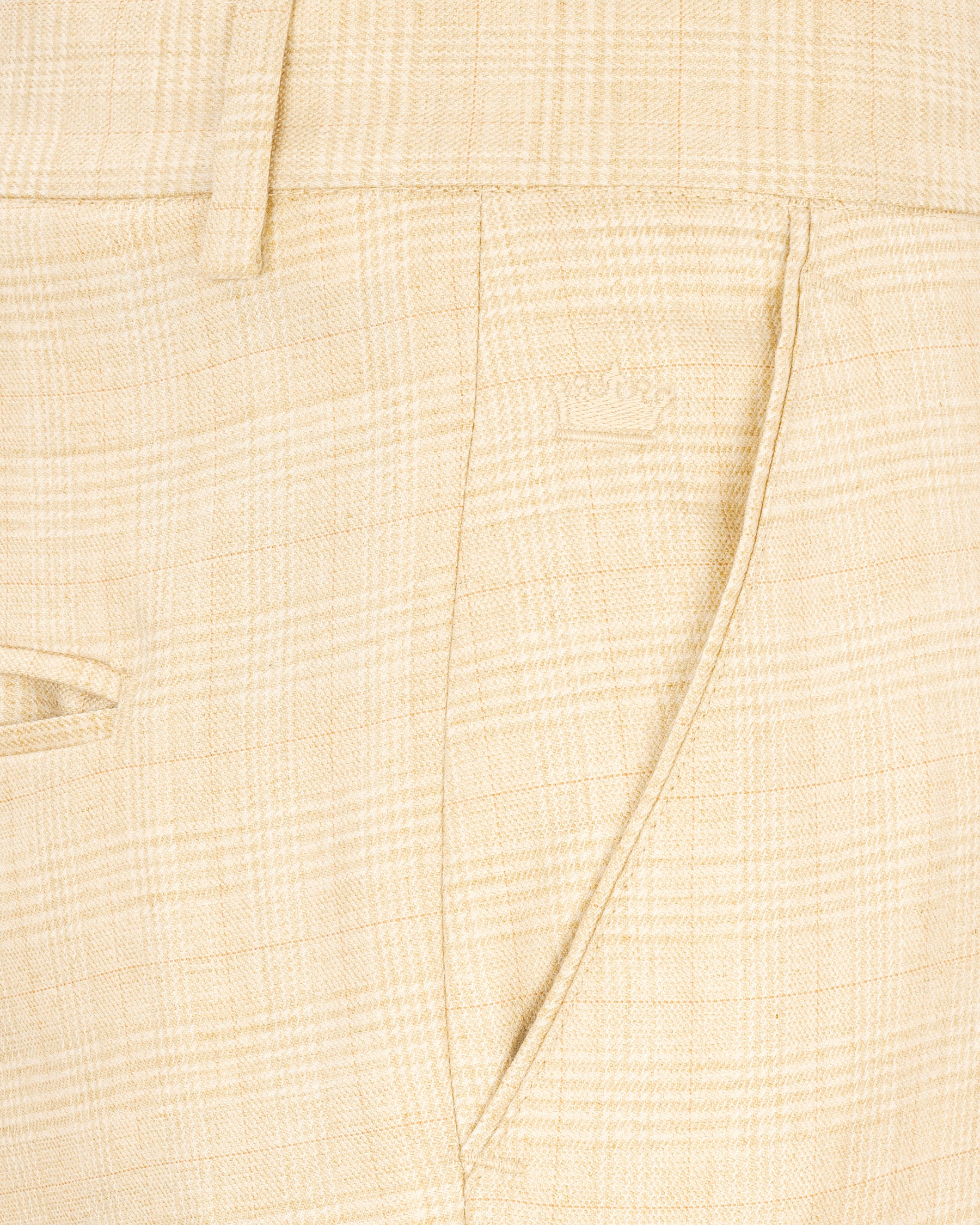 Light Apricot Brown Plaid Pant T1916-28, T1916-30, T1916-32, T1916-34, T1916-36, T1916-38, T1916-40, T1916-42, T1916-44