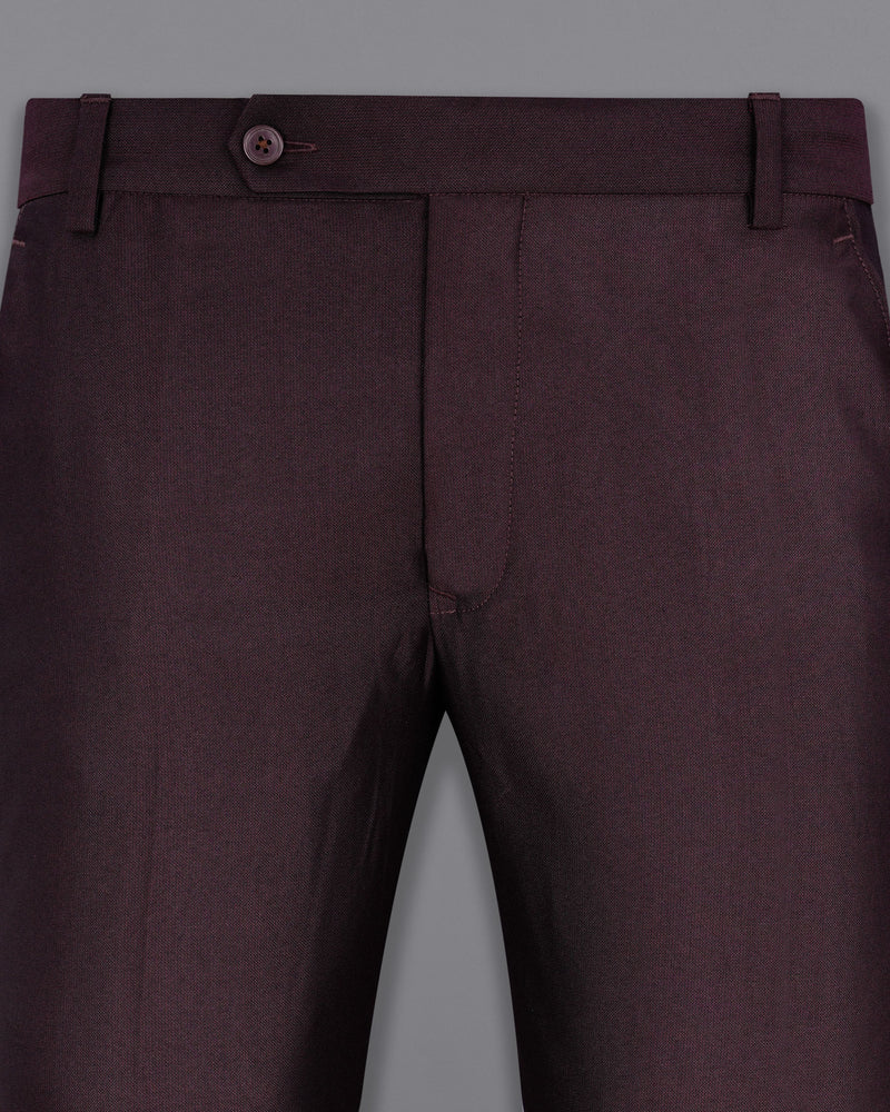 Havana Wine With Black Lapel Textured Pant T1975-28, T1975-30, T1975-32, T1975-34, T1975-36, T1975-38, T1975-40, T1975-42, T1975-44