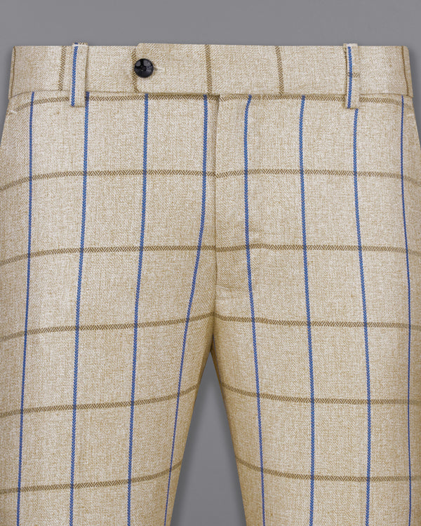 Mushroom Light Brown Checkered Pant T2139-28, T2139-30, T2139-32, T2139-34, T2139-36, T2139-38, T2139-40, T2139-42, T2139-44