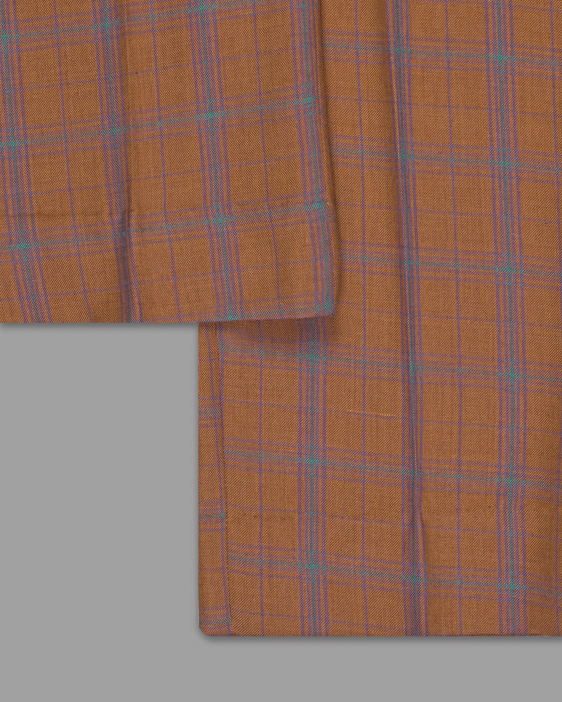 Rust Orange Windowpane Wool Pant