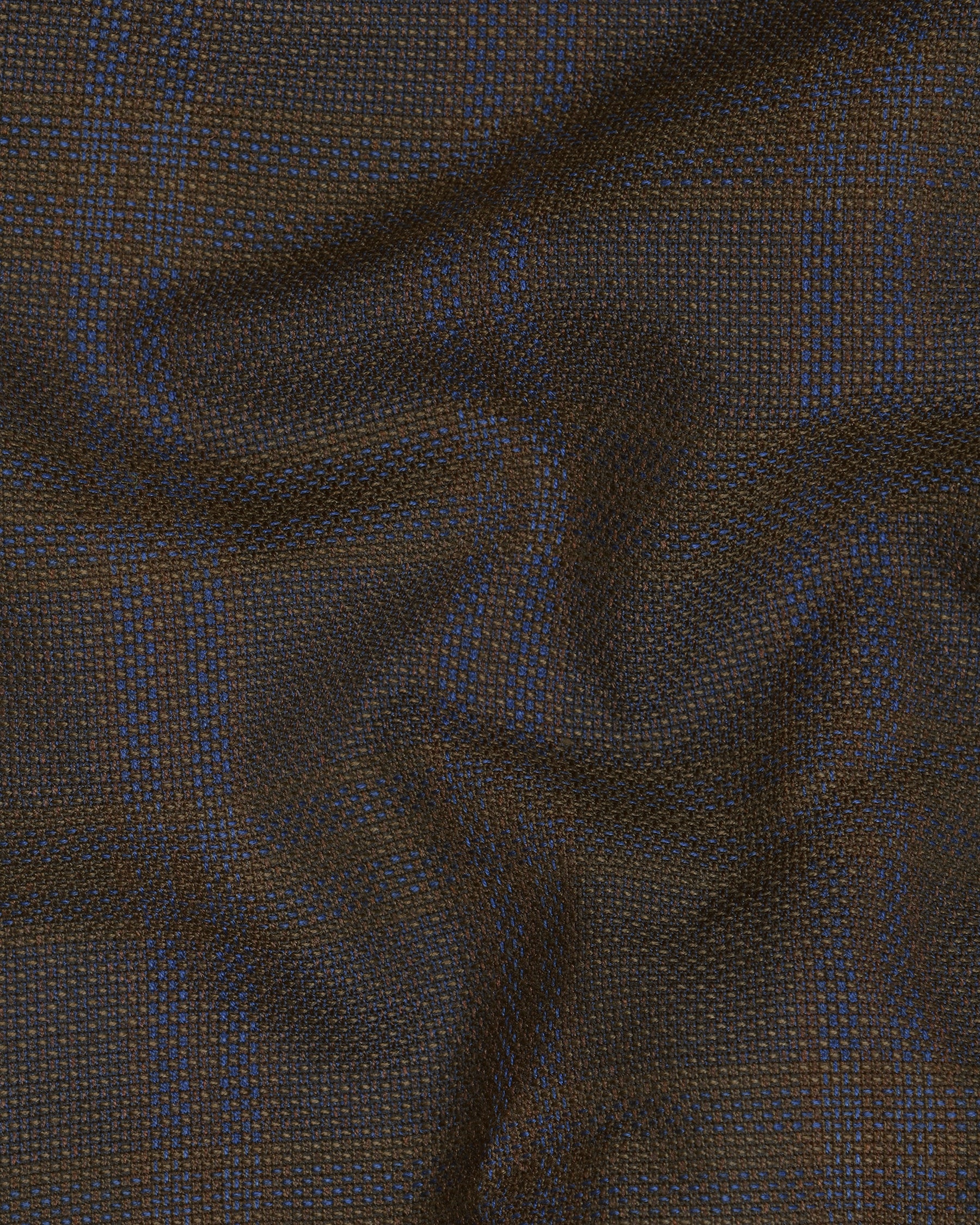 Chocolate Brown subtle windowpane Dobby Wool Pant