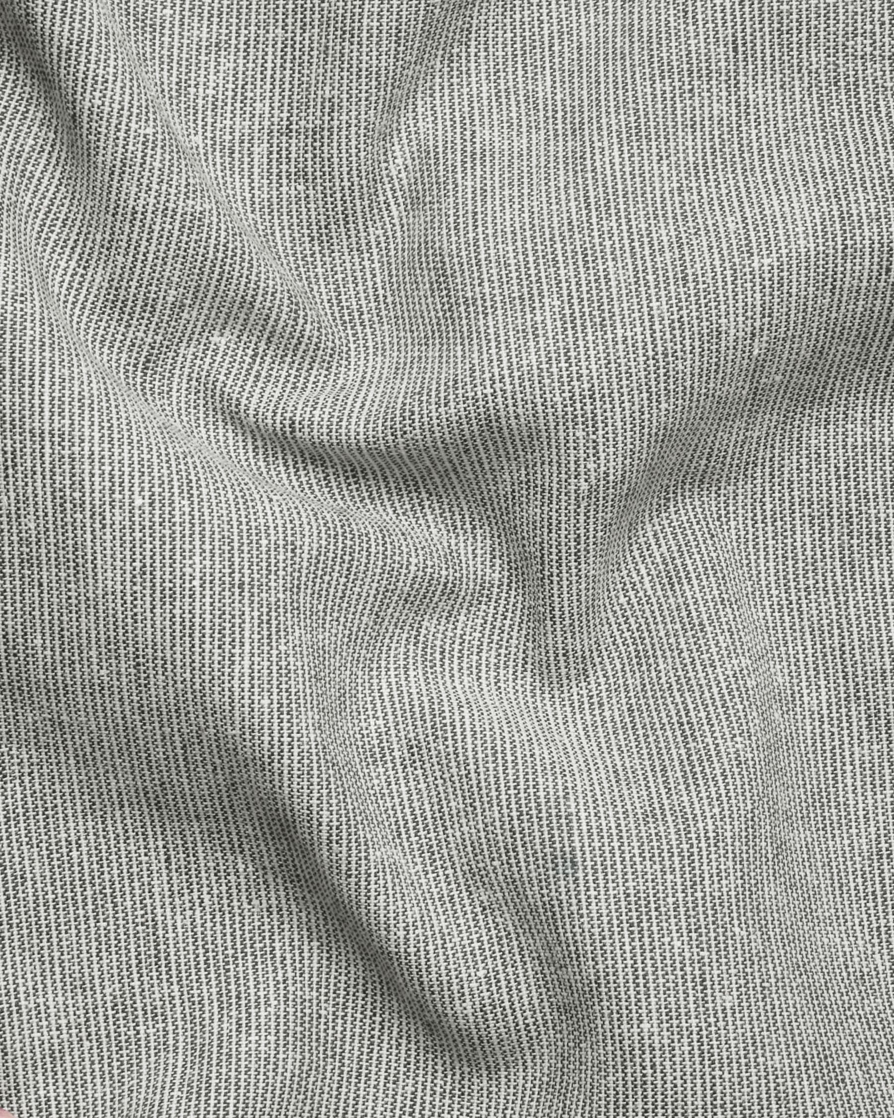Light Grey Micro Checked Luxurious Linen Pant