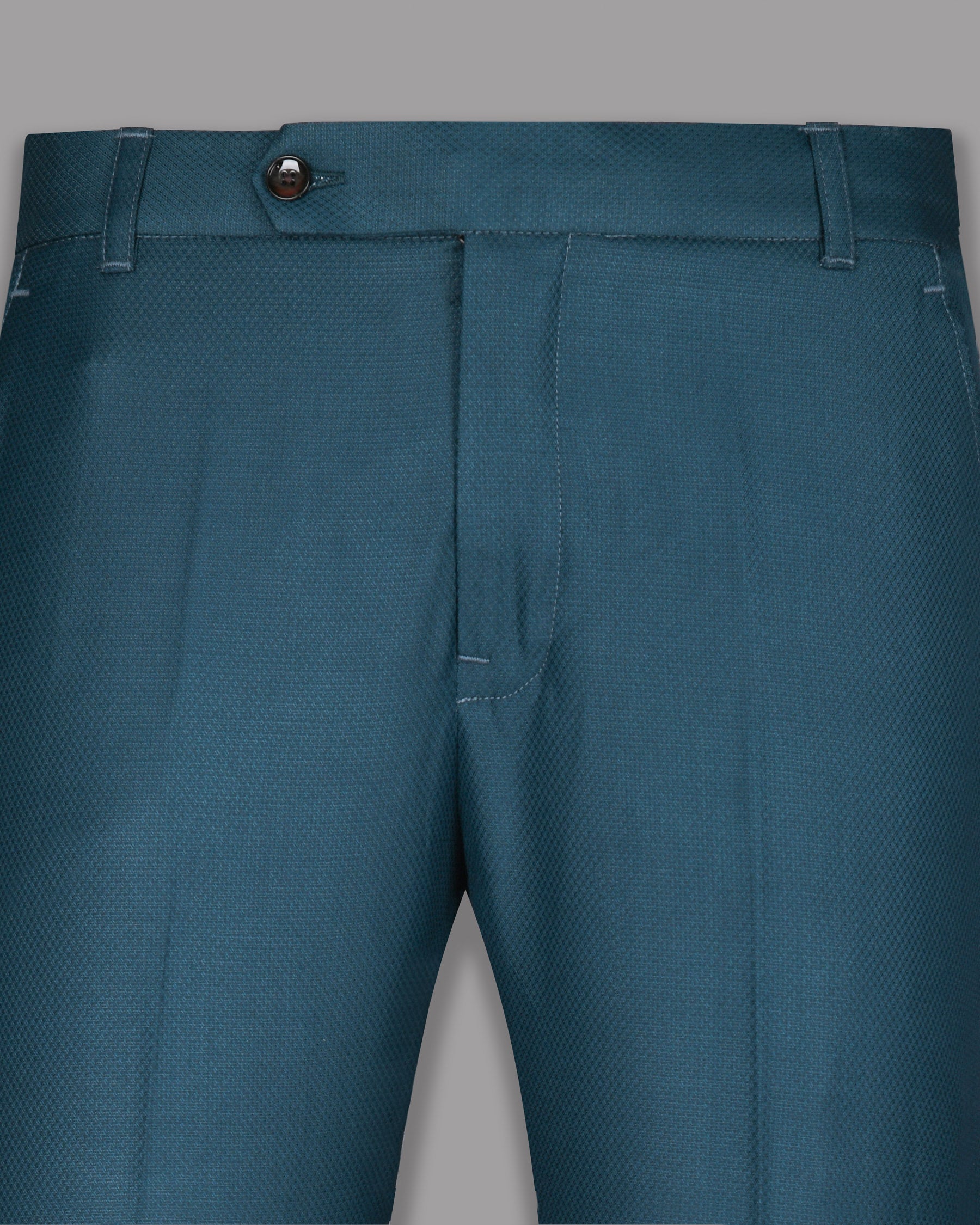 Peacock Blue Diamond Textured Wool Rich Pant T691-30, T691-28, T691-40, T691-42, T691-44, T691-32, T691-34, T691-38, T691-36