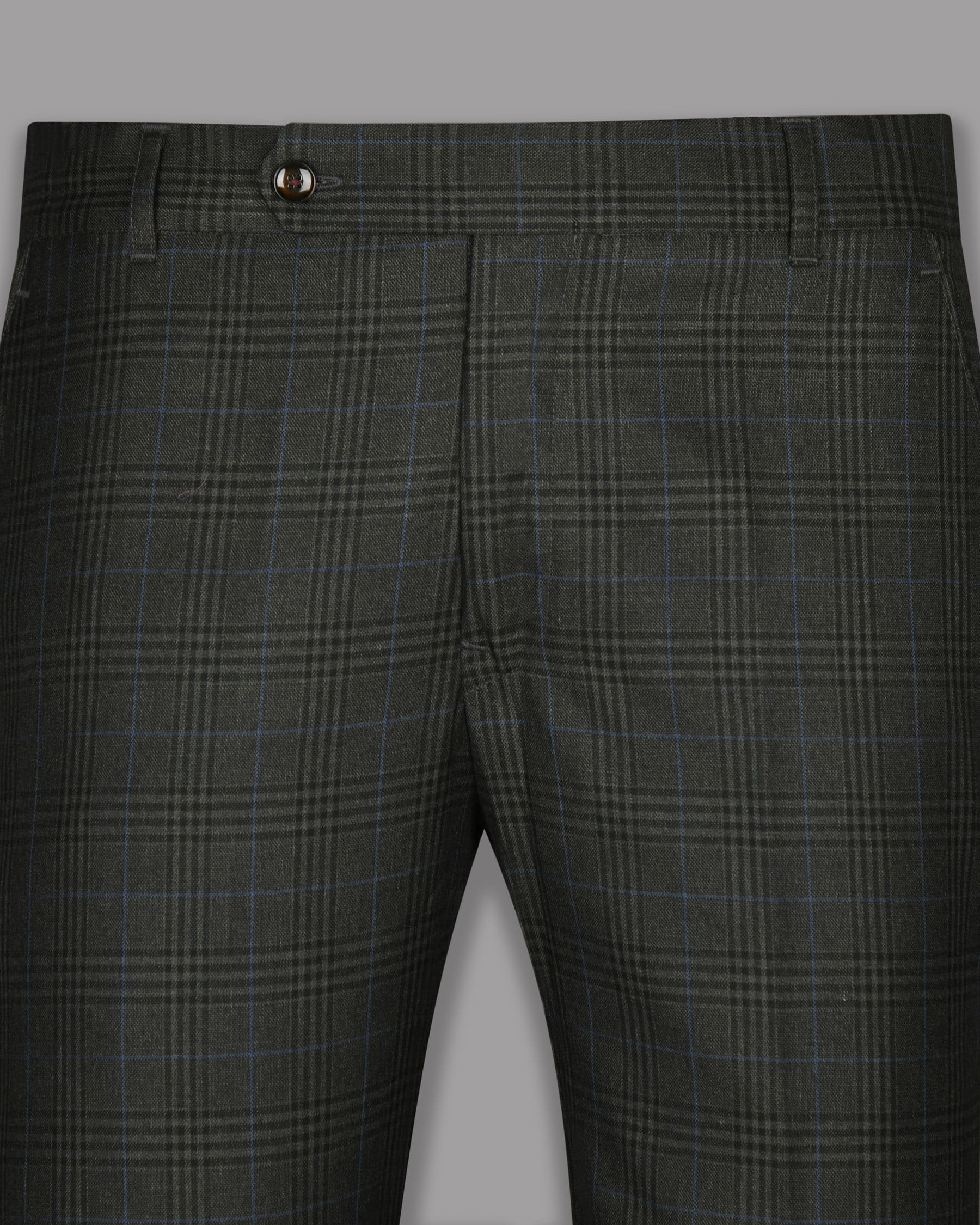 Charcoal Plaid Wool Blend Pant T718-28, T718-34, T718-40, T718-42, T718-44, T718-32, T718-30, T718-36, T718-38