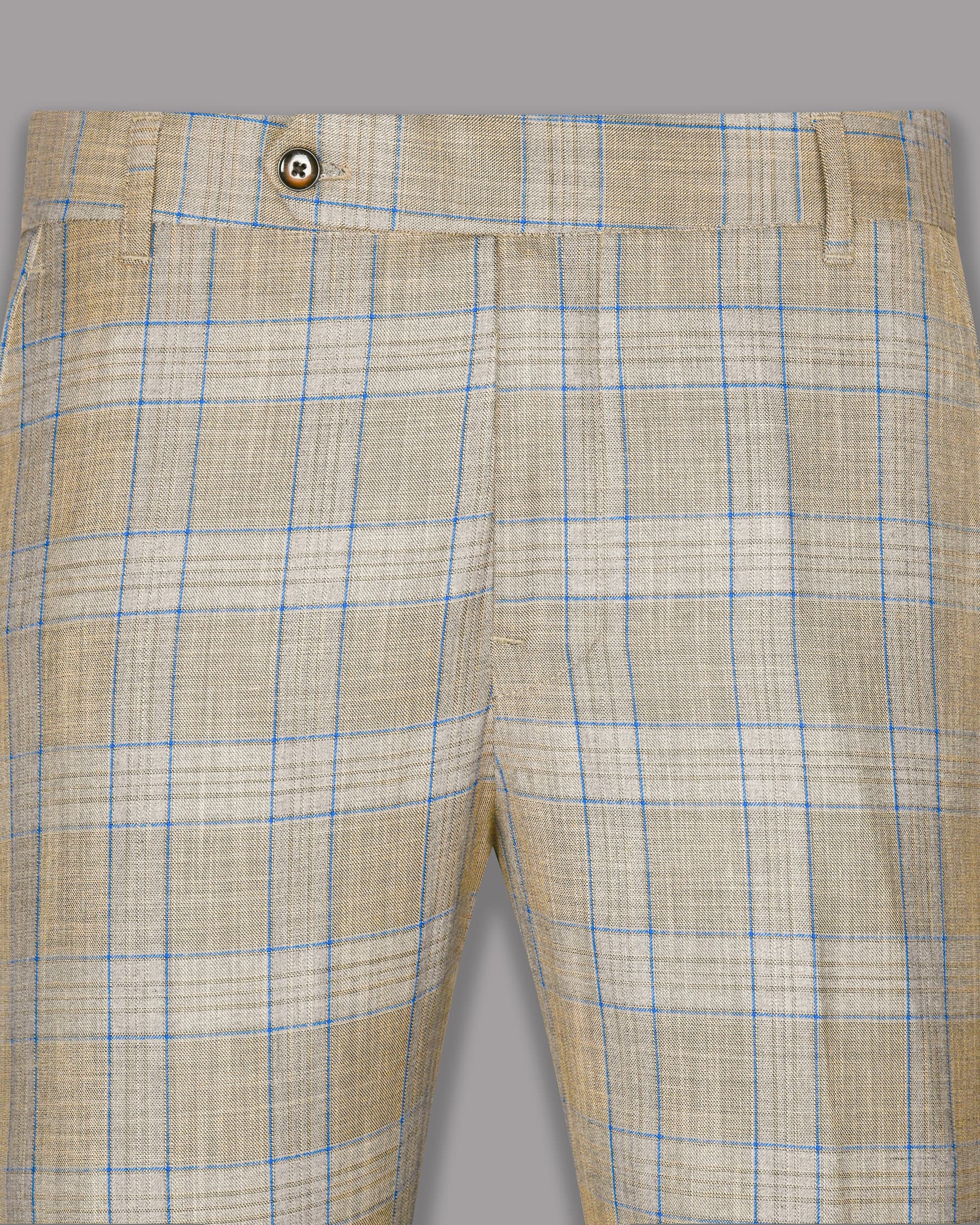 Peanut Brown Windowpane Wool Rich Pant T942-40, T942-42, T942-44, T942-28, T942-30, T942-36, T942-32, T942-34, T942-38