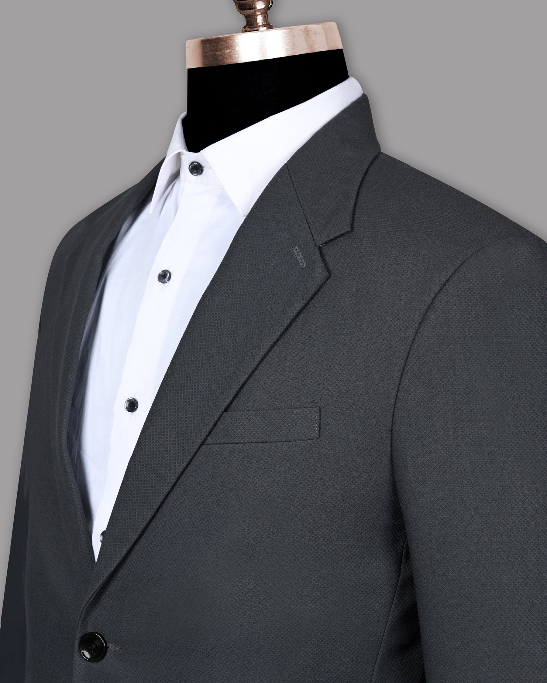 Grey Textured Cotton Trench Coat with Pant TCPT04SB-36, TCPT04SB-38, TCPT04SB-40, TCPT04SB-42, TCPT04SB-44, TCPT04SB-46, TCPT04SB-48, TCPT04SB-50, TCPT04SB-52, TCPT04SB-54, TCPT04SB-56, TCPT04SB-58, TCPT04SB-60