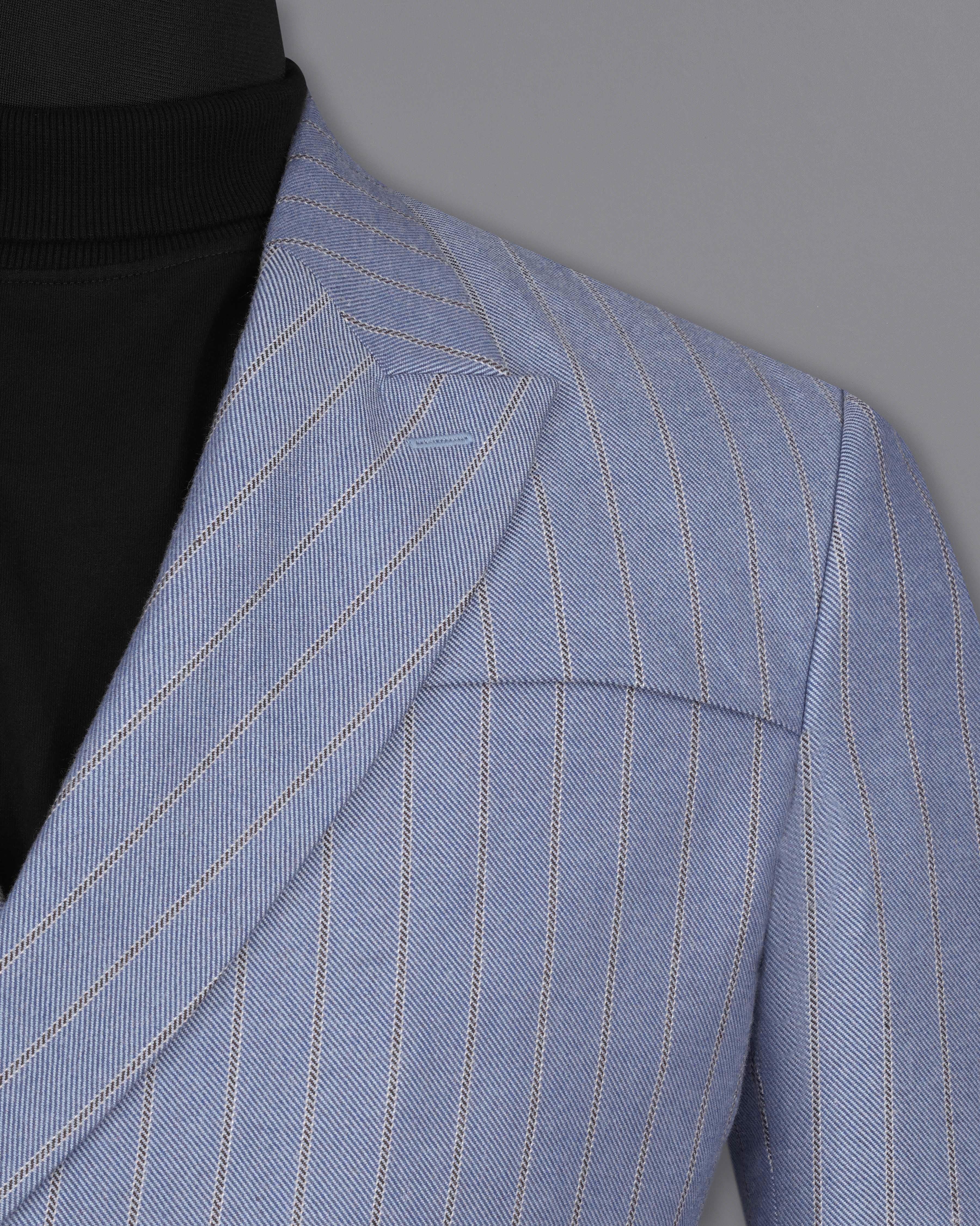 Waterloo Blue Striped Double Breasted Designer Trench Coat With Pant  TCPT2086-DB-36, TCPT2086-DB-38, TCPT2086-DB-40, TCPT2086-DB-42, TCPT2086-DB-44, TCPT2086-DB-46, TCPT2086-DB-48, TCPT2086-DB-50, TCPT2086-DB-52, TCPT2086-DB-54, TCPT2086-DB-56, TCPT2086-DB-58, TCPT2086-DB-60