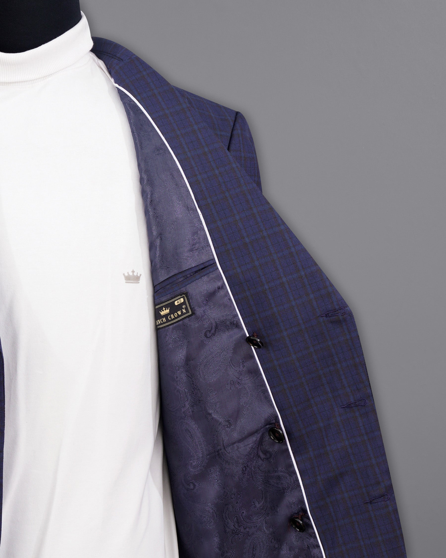 Martinique blue Subtle Checkered Double Breasted with Belt Closure Designer Trench Coat with Pant TCPT2112-DB-D35-36, TCPT2112-DB-D35-38, TCPT2112-DB-D35-40, TCPT2112-DB-D35-42, TCPT2112-DB-D35-44, TCPT2112-DB-D35-46, TCPT2112-DB-D35-48, TCPT2112-DB-D35-50, TCPT2112-DB-D35-52, TCPT2112-DB-D35-54, TCPT2112-DB-D35-56, TCPT2112-DB-D35-58, TCPT2112-DB-D35-60