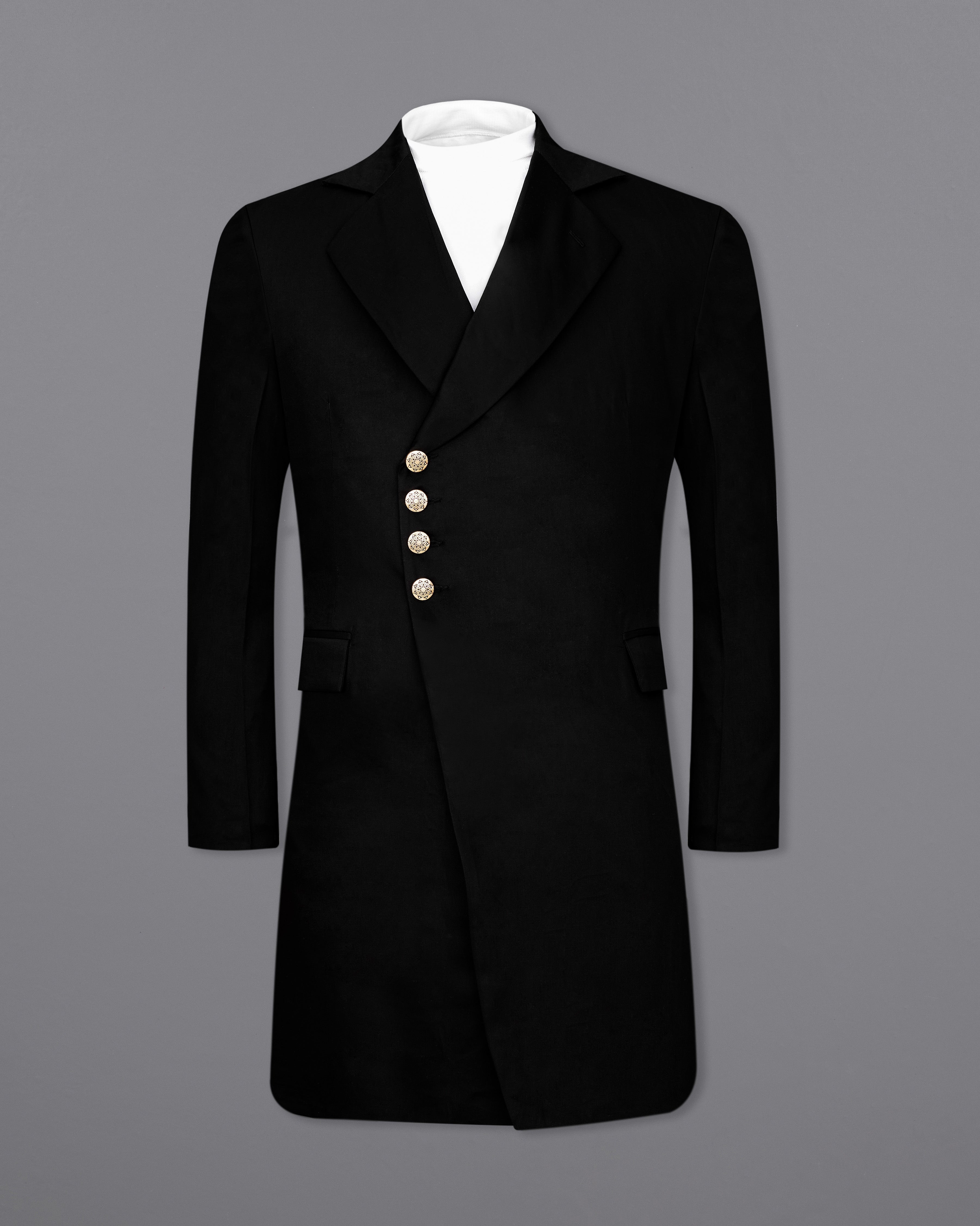 Jade Black Subtle Sheen Designer Trench Coat TCB2383-D242-36, TCB2383-D242-38, TCB2383-D242-40, TCB2383-D242-42, TCB2383-D242-44, TCB2383-D242-46, TCB2383-D242-48, TCB2383-D242-50, TCB2383-D242-52, TCB2383-D242-54, TCB2383-D242-56, TCB2383-D242-58, TCB2383-D242-60