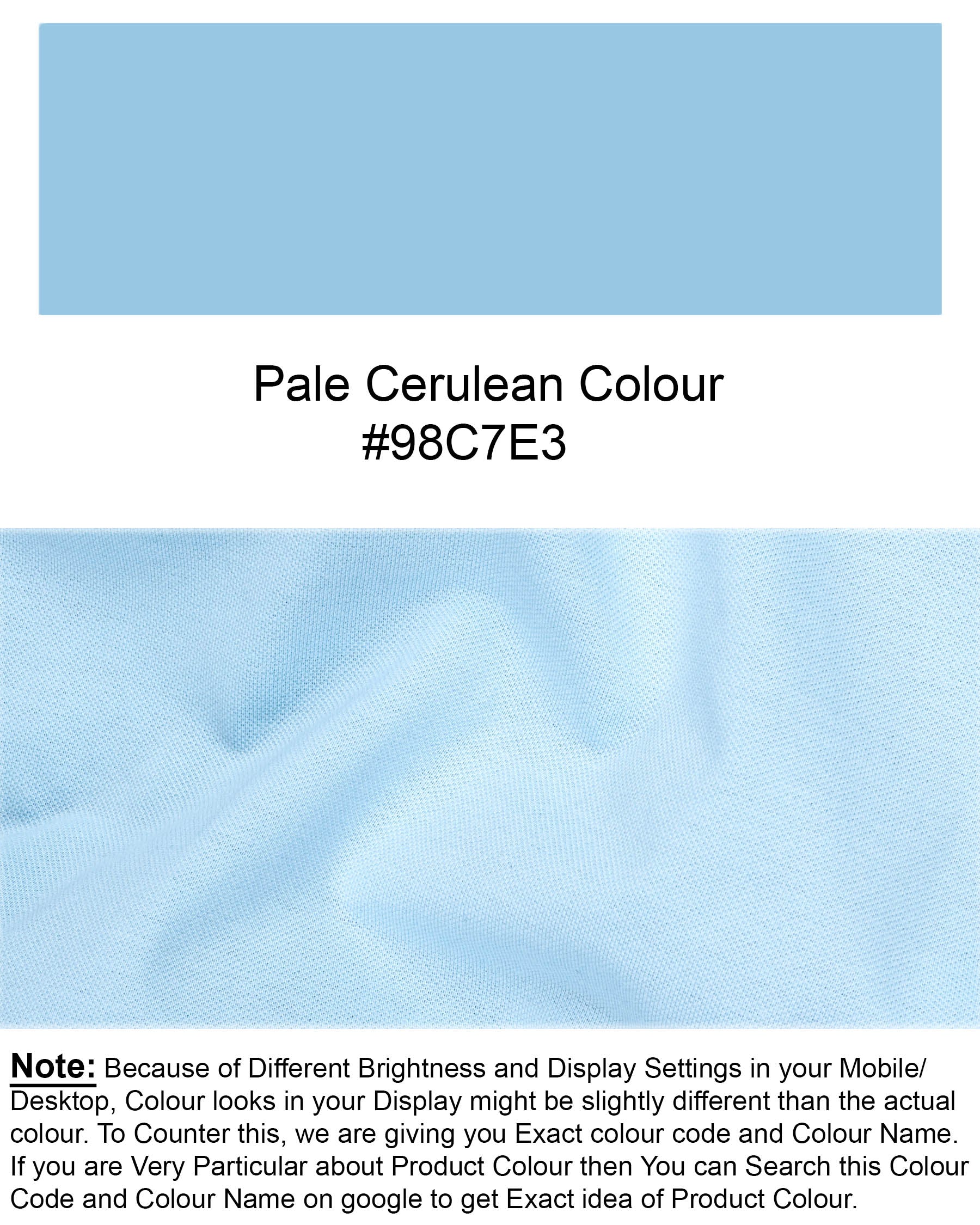 Pale Cerulean Blue Full sleeve Premium Cotton Mercerised Pique Polo TS565-S, TS565-M, TS565-L, TS565-XL, TS565-XXL