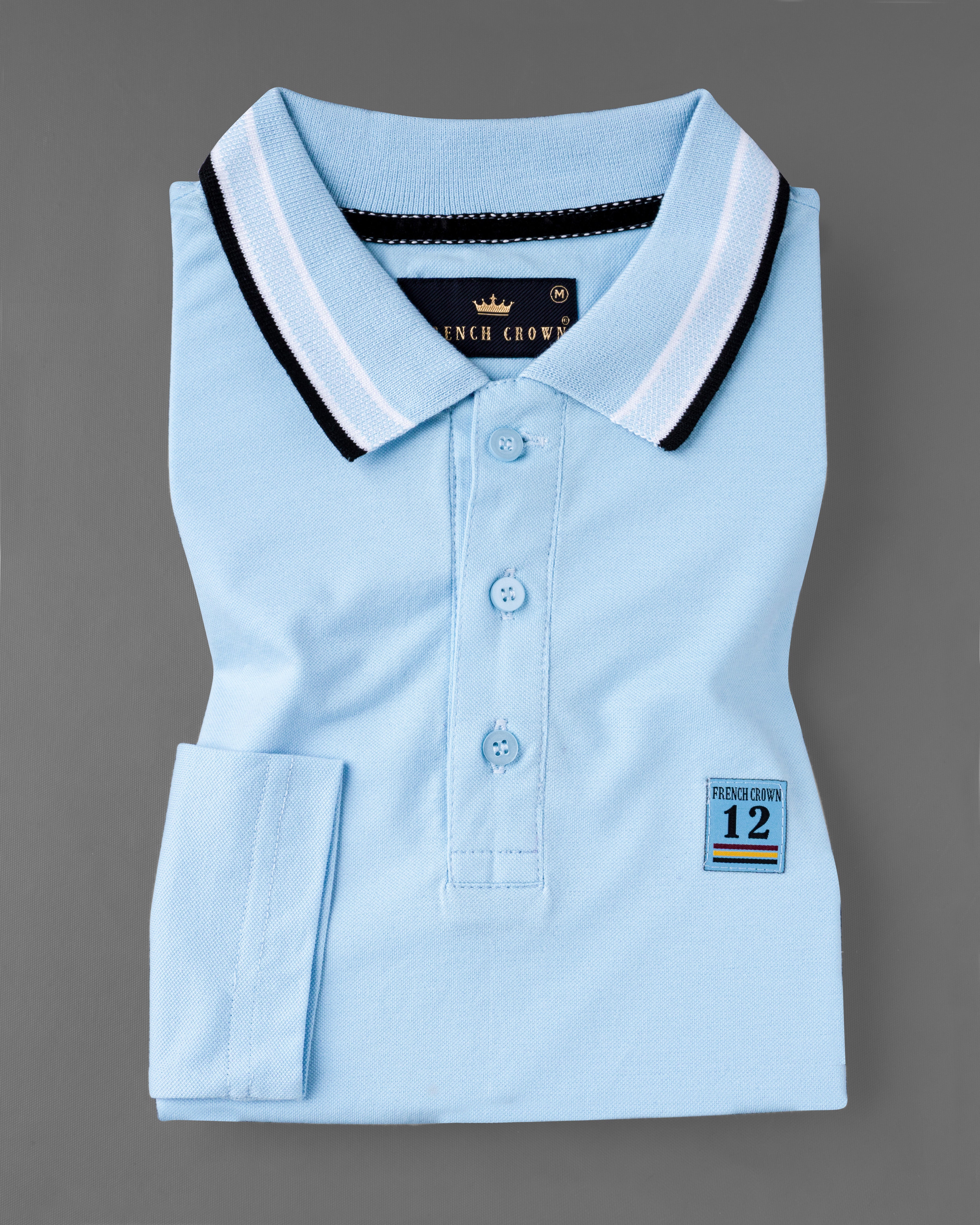 Pale Cerulean Blue Full sleeve Premium Cotton Mercerised Pique Polo TS565-S, TS565-M, TS565-L, TS565-XL, TS565-XXL