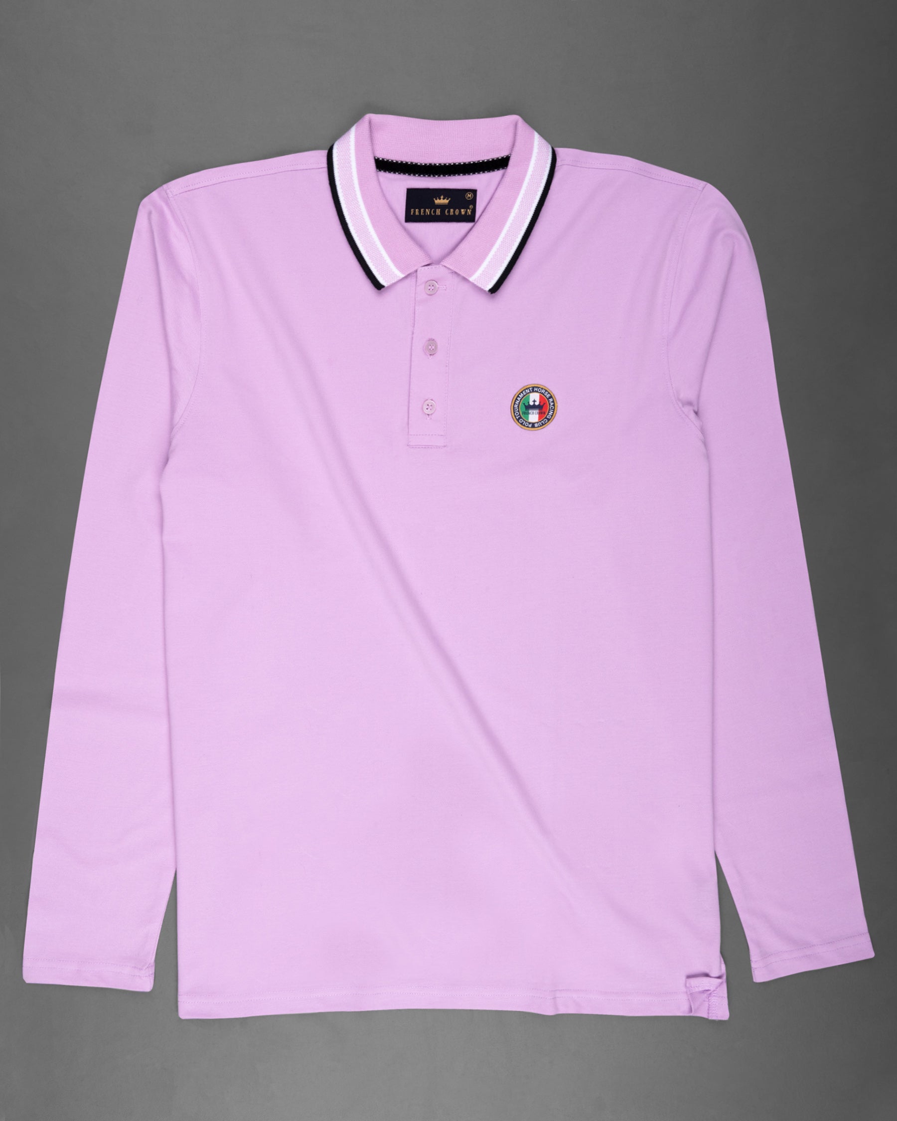 Plum Lilac Full Sleeves Premium Cotton Mercerised Pique Polo TS568-S, TS568-M, TS568-L, TS568-XL, TS568-XXL