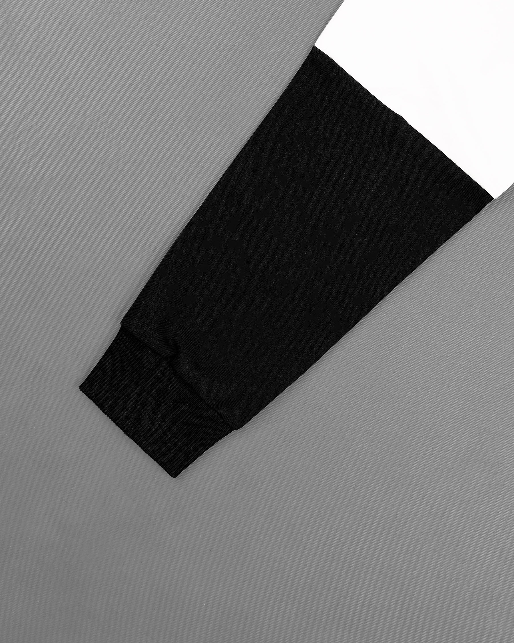 Cashmere Light Brown and Bright White With Black Colour Block Hoodie Sweatshirt TS578-S, TS578-M, TS578-L, TS578-XL, TS578-XXL, TS578-3XL, TS578-4XL