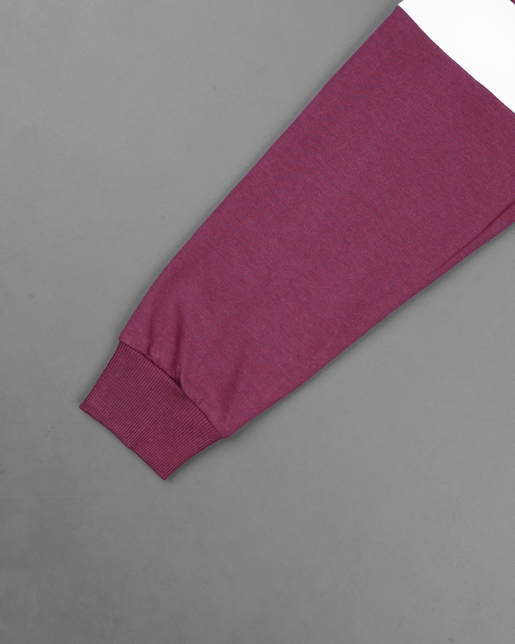 Camelot Wine with Bright White Patch Worked Sweatshirt TS585-S, TS585-M, TS585-L, TS585-XL, TS585-XXL
