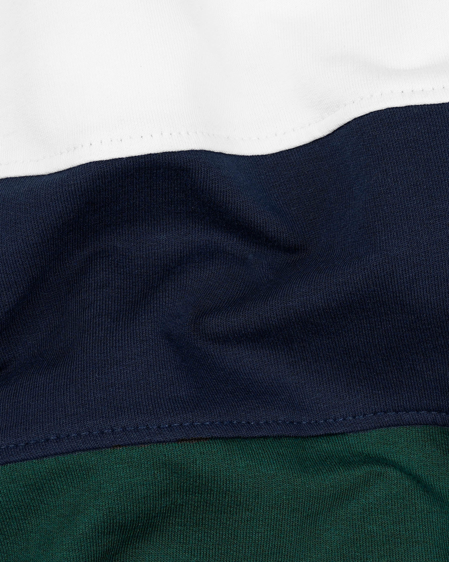 Bright White with Mirage Blue and Everglade Green Colour Block Sweatshirt TS587-S, TS587-M, TS587-L, TS587-XL, TS587-XXL