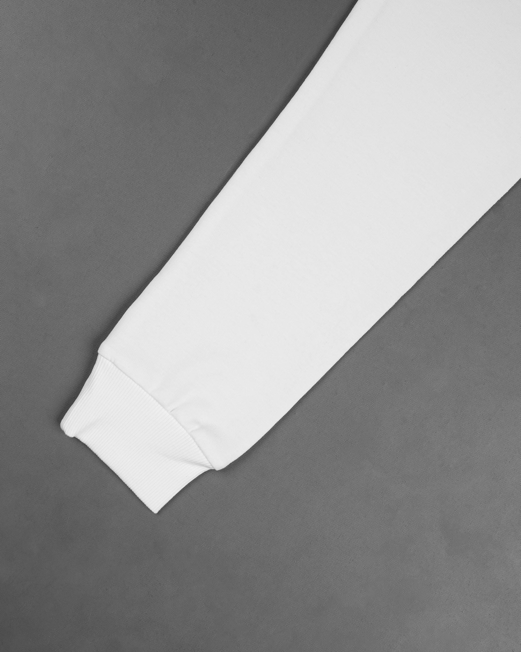 Bright White with Mirage Navy Blue and Aureolin Yellow Colour Block Sweatshirt TS589-S, TS589-M, TS589-L, TS589-XL, TS589-XXL