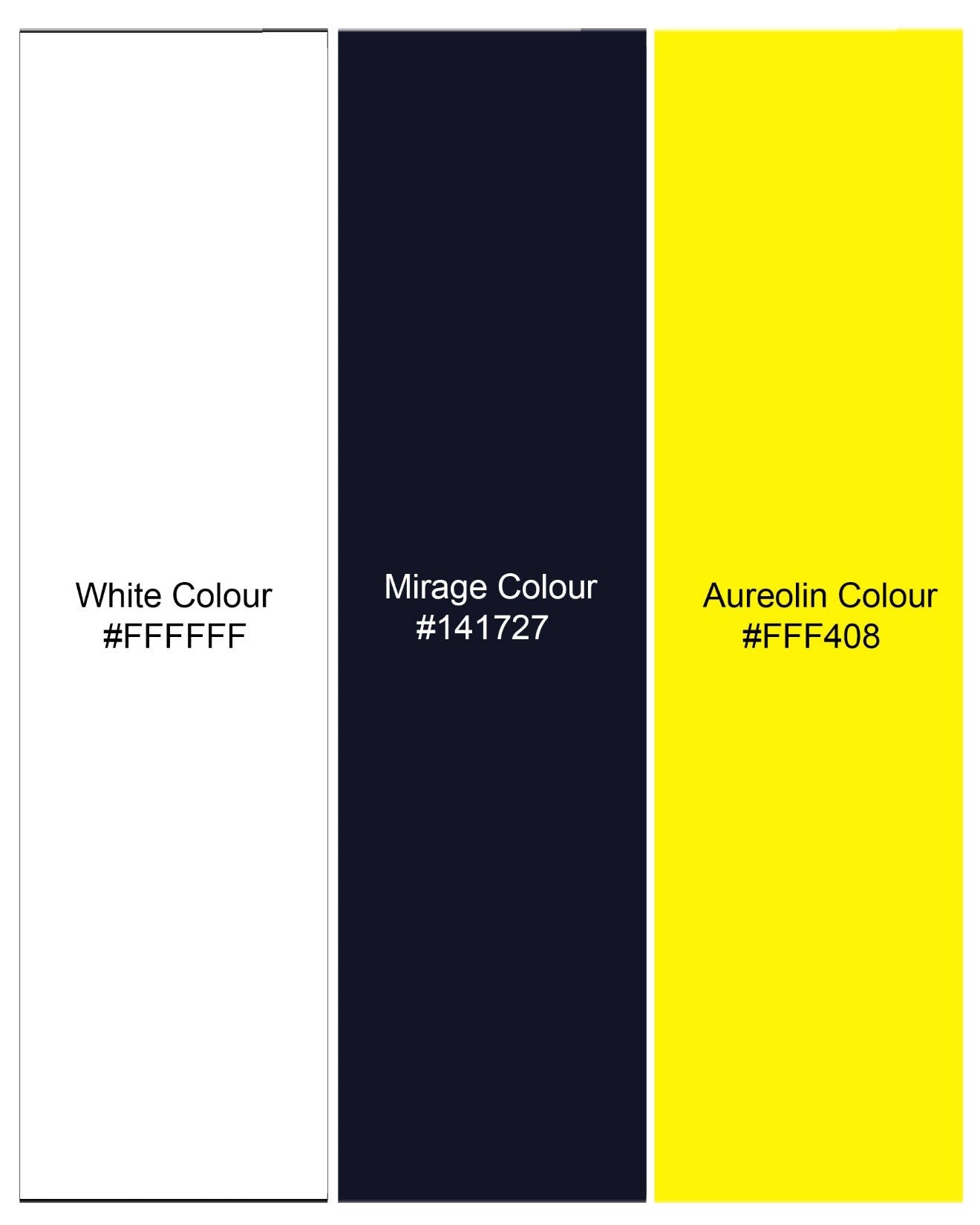 Bright White with Mirage Navy Blue and Aureolin Yellow Colour Block Sweatshirt TS589-S, TS589-M, TS589-L, TS589-XL, TS589-XXL