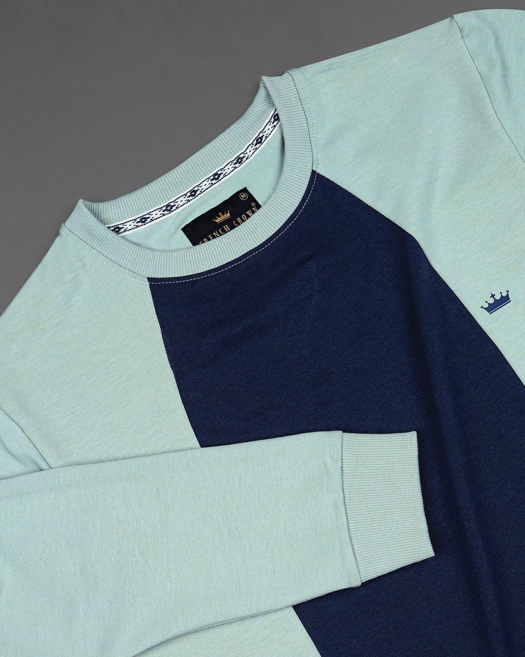 Jet Stream Green with Firefly Blue Premium Cotton Sweatshirt TS601-S, TS601-M, TS601-L, TS601-XL, TS601-XXL