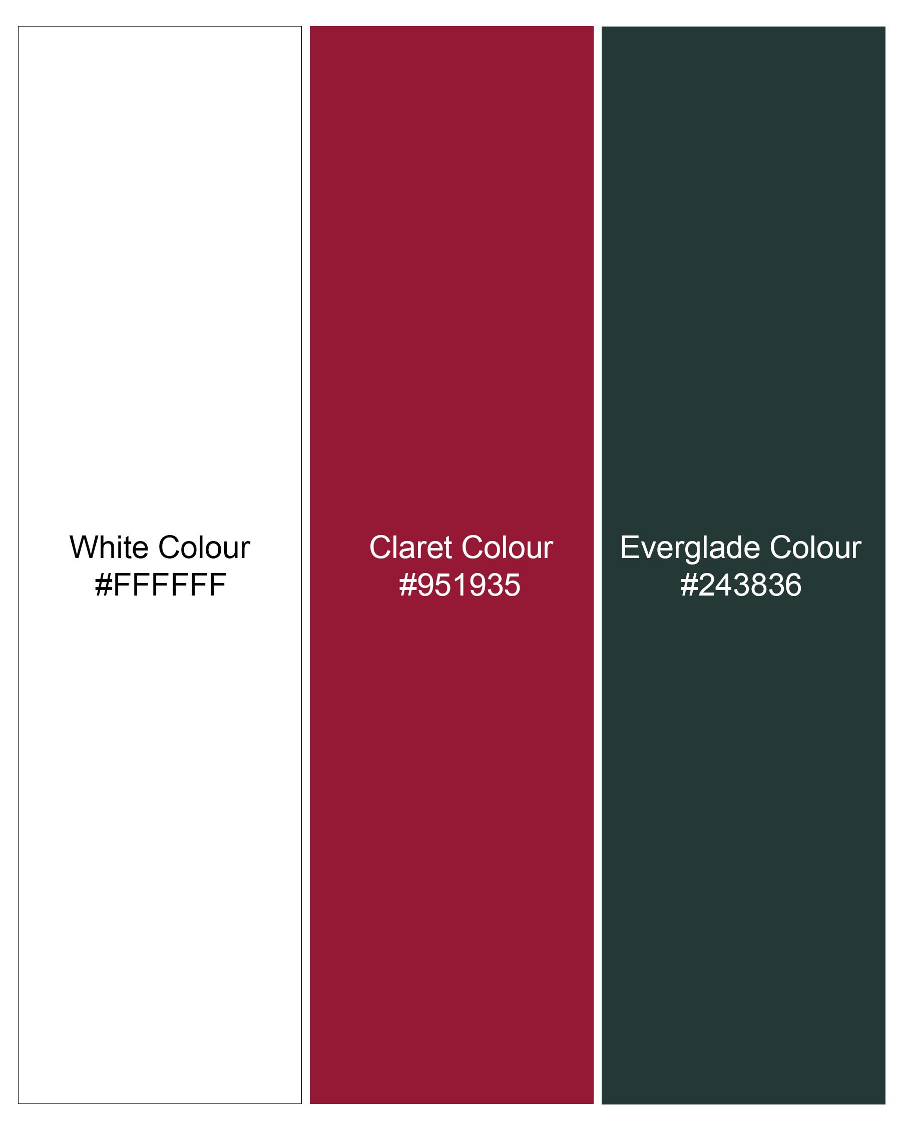 Bright White with Claret Red and Everglade Green Block Pattern Super Soft Premium Cotton Hoodie Sweatshirt TS609-S, TS609-M, TS609-L, TS609-XL, TS609-XXL